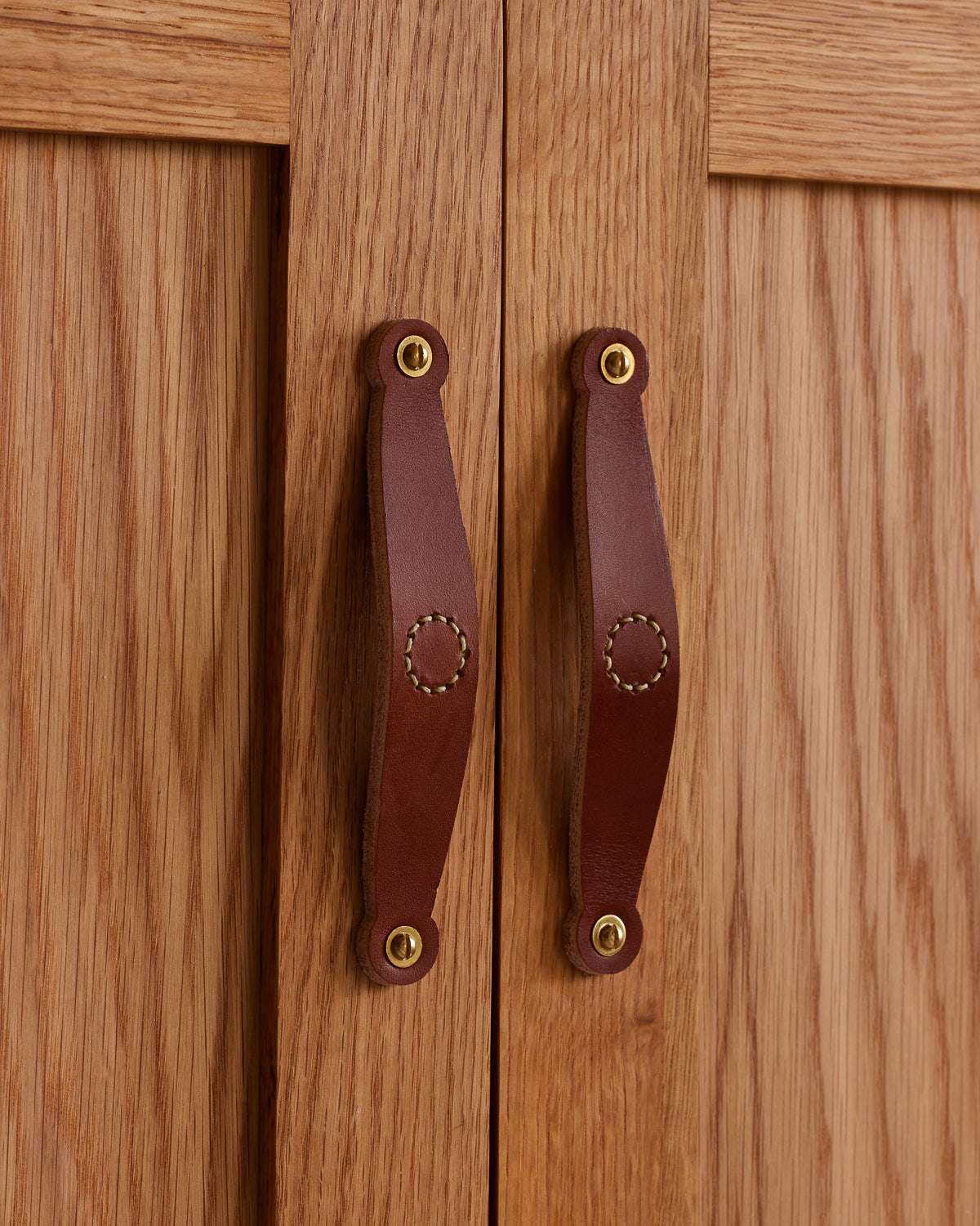 Leather Hardware Pulls - Tan