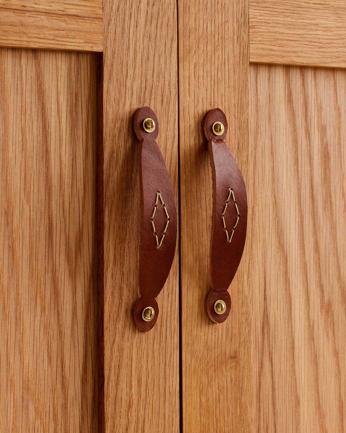 Leather Hardware Pulls - Tan