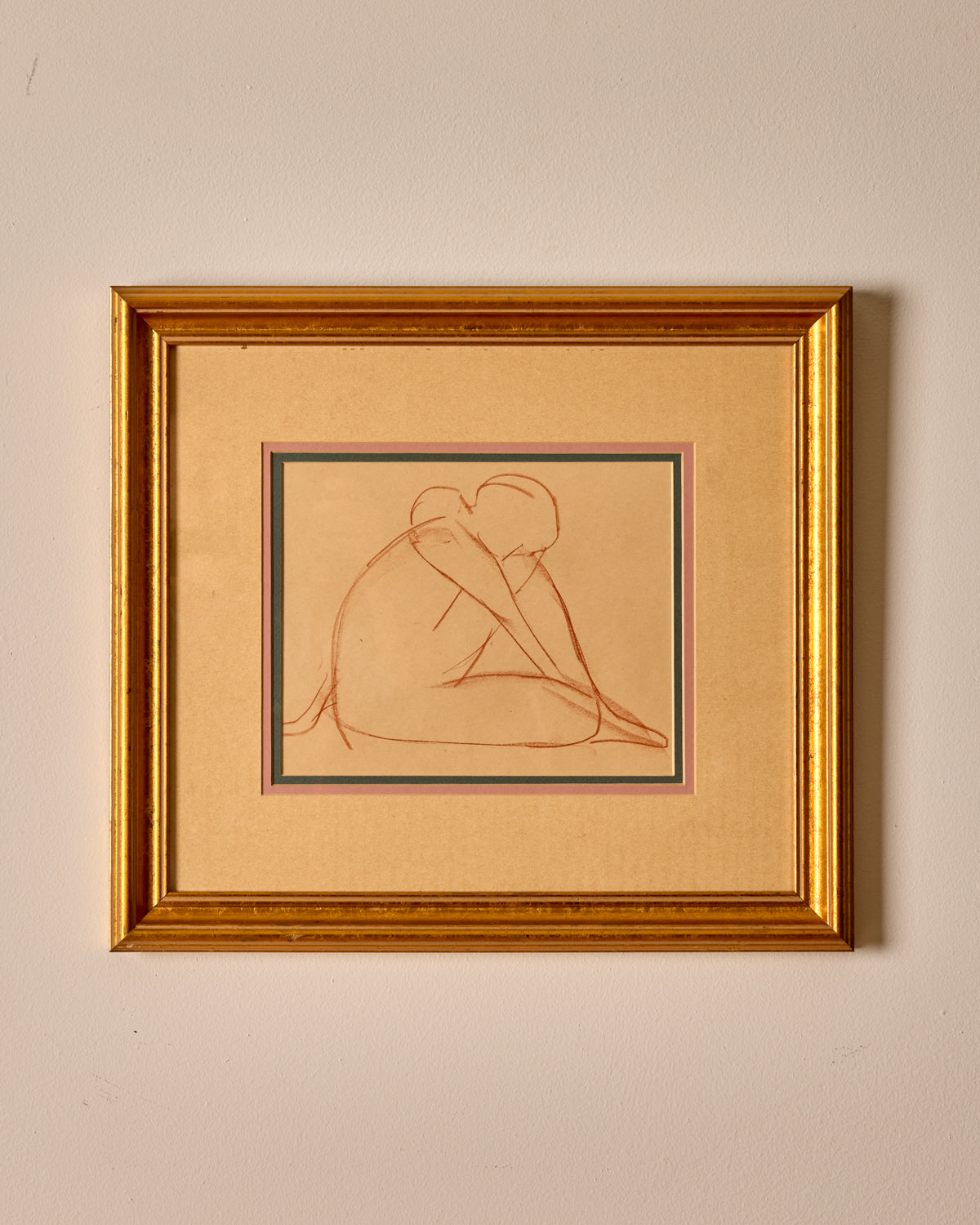 Seated Figure Study in Sanguine