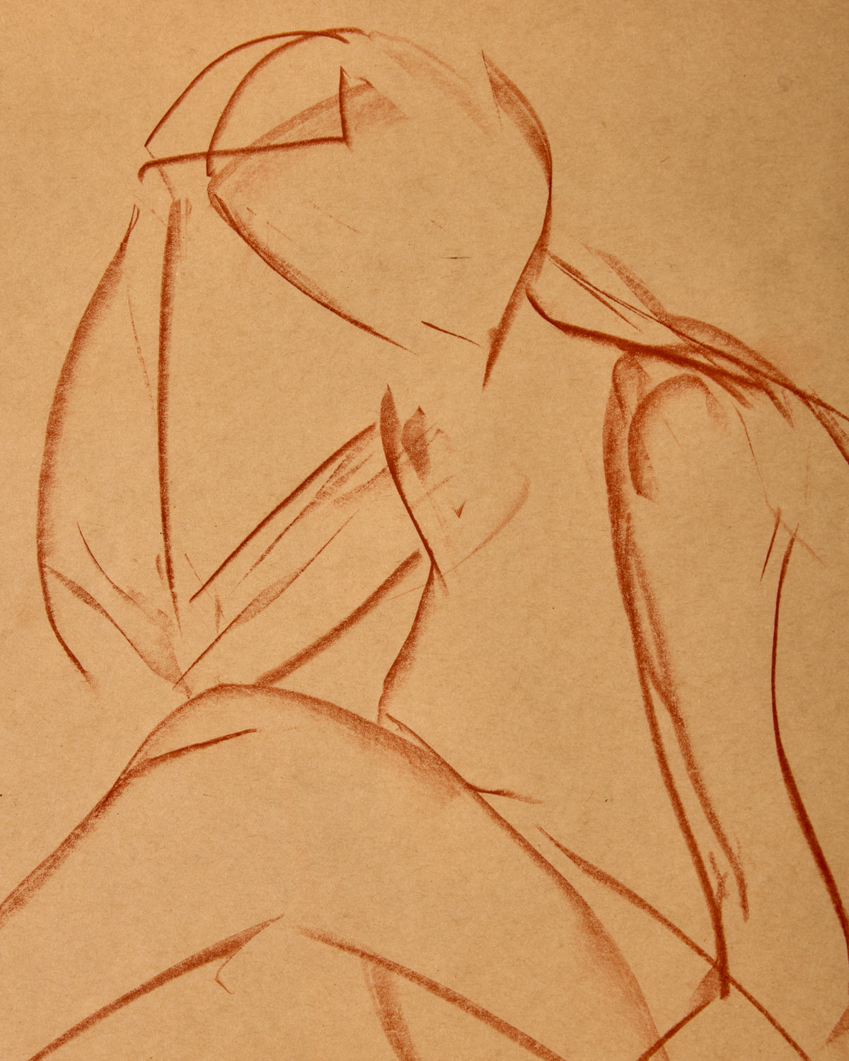 Seated Figure Study in Sanguine #2