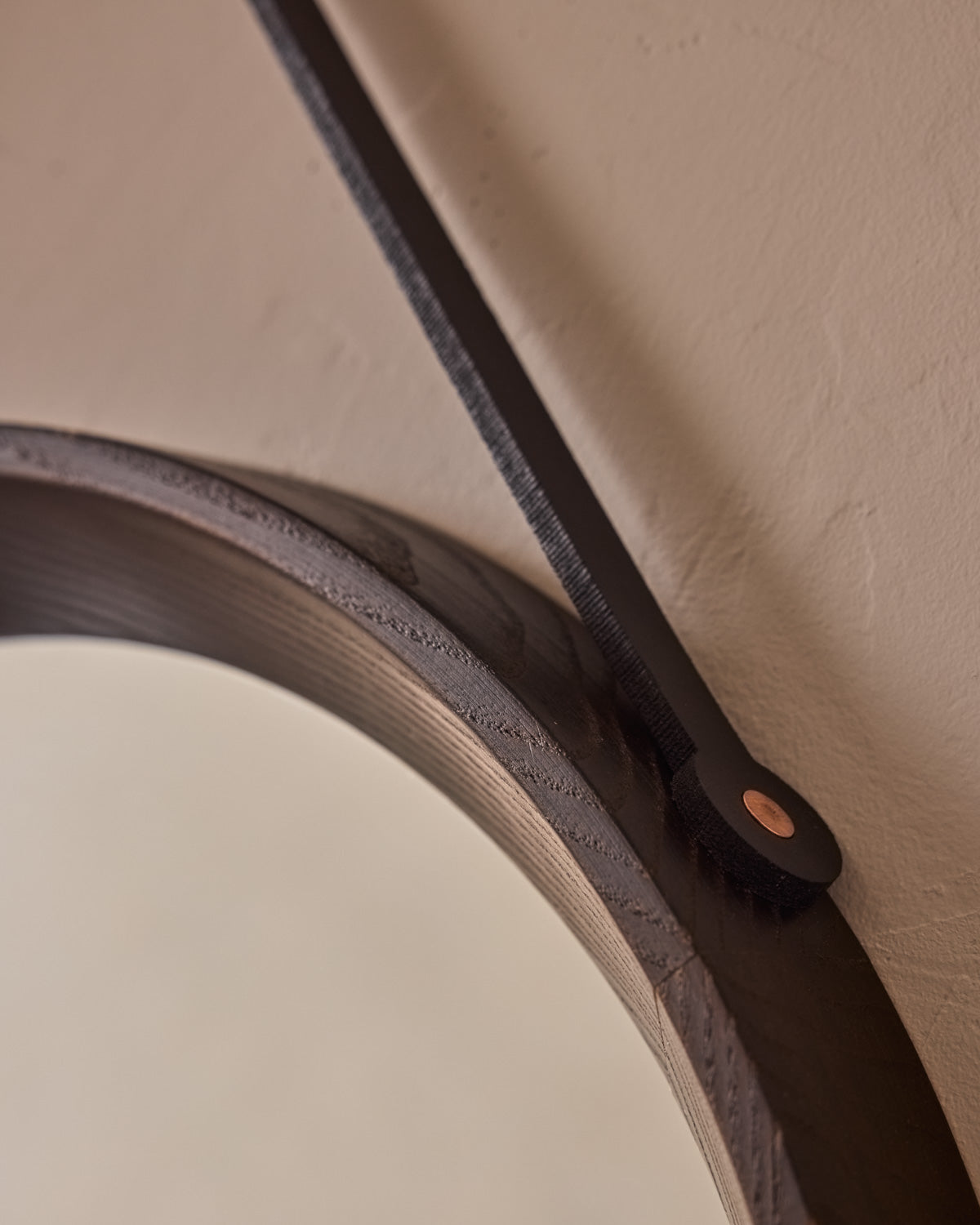 Round Danish Wooden Mirror