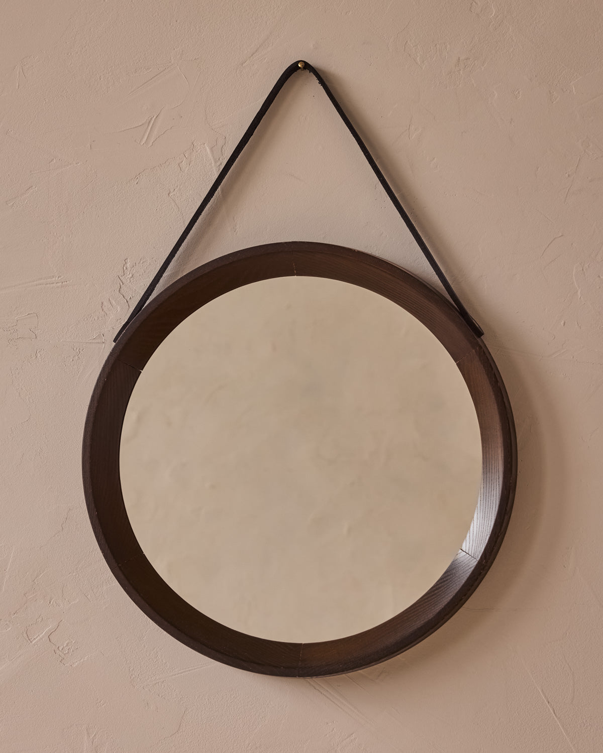 Round Danish Wooden Mirror