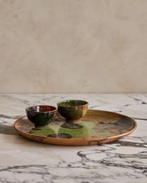 Splash Glaze Ceramic Tray with Cups