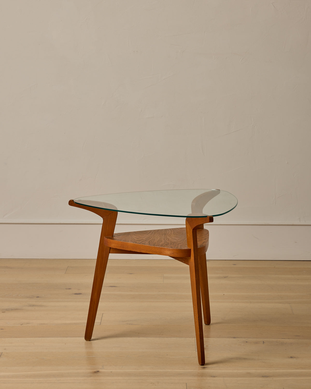 1950s French Glass Top Coffee Table
