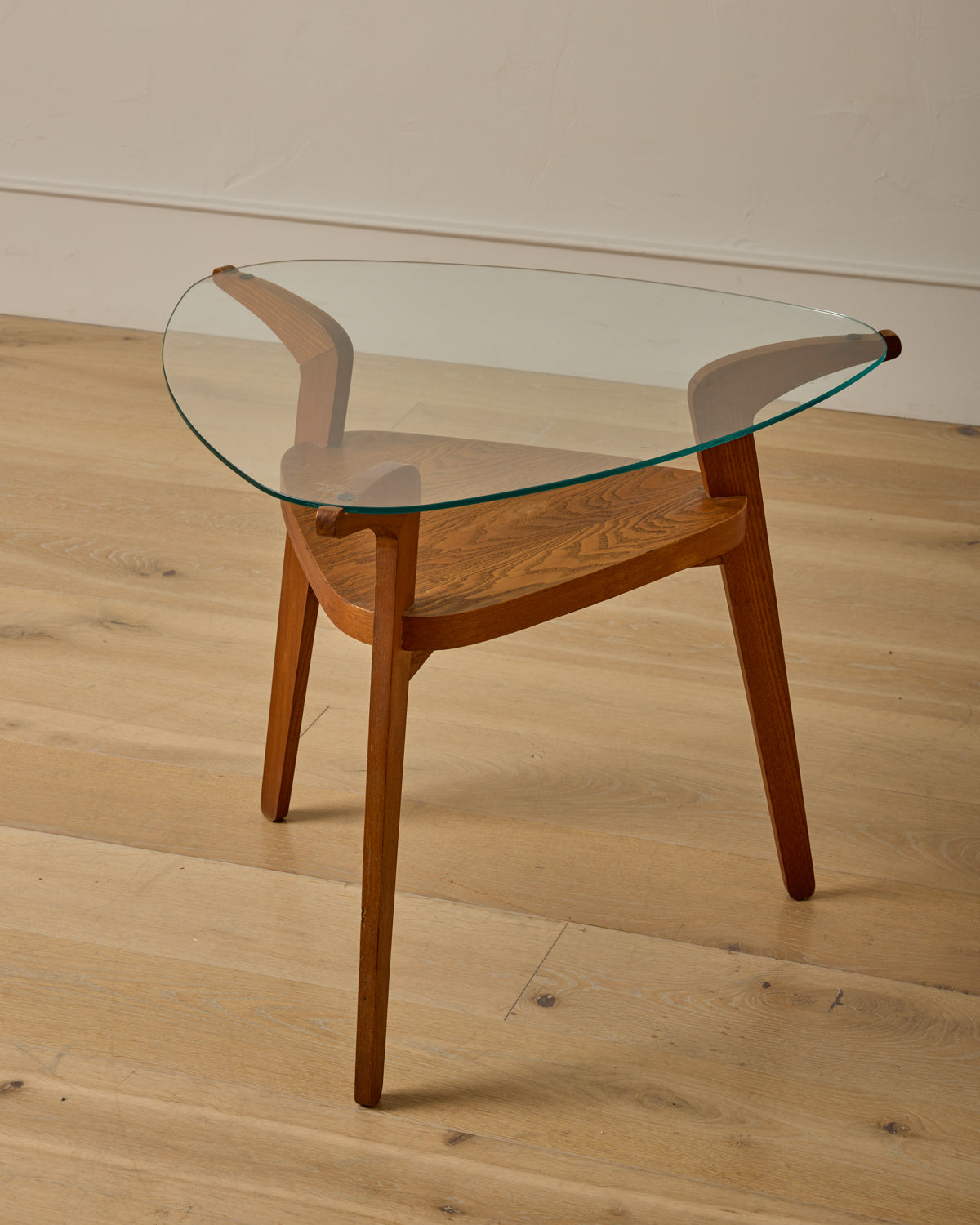 1950s French Glass Top Coffee Table