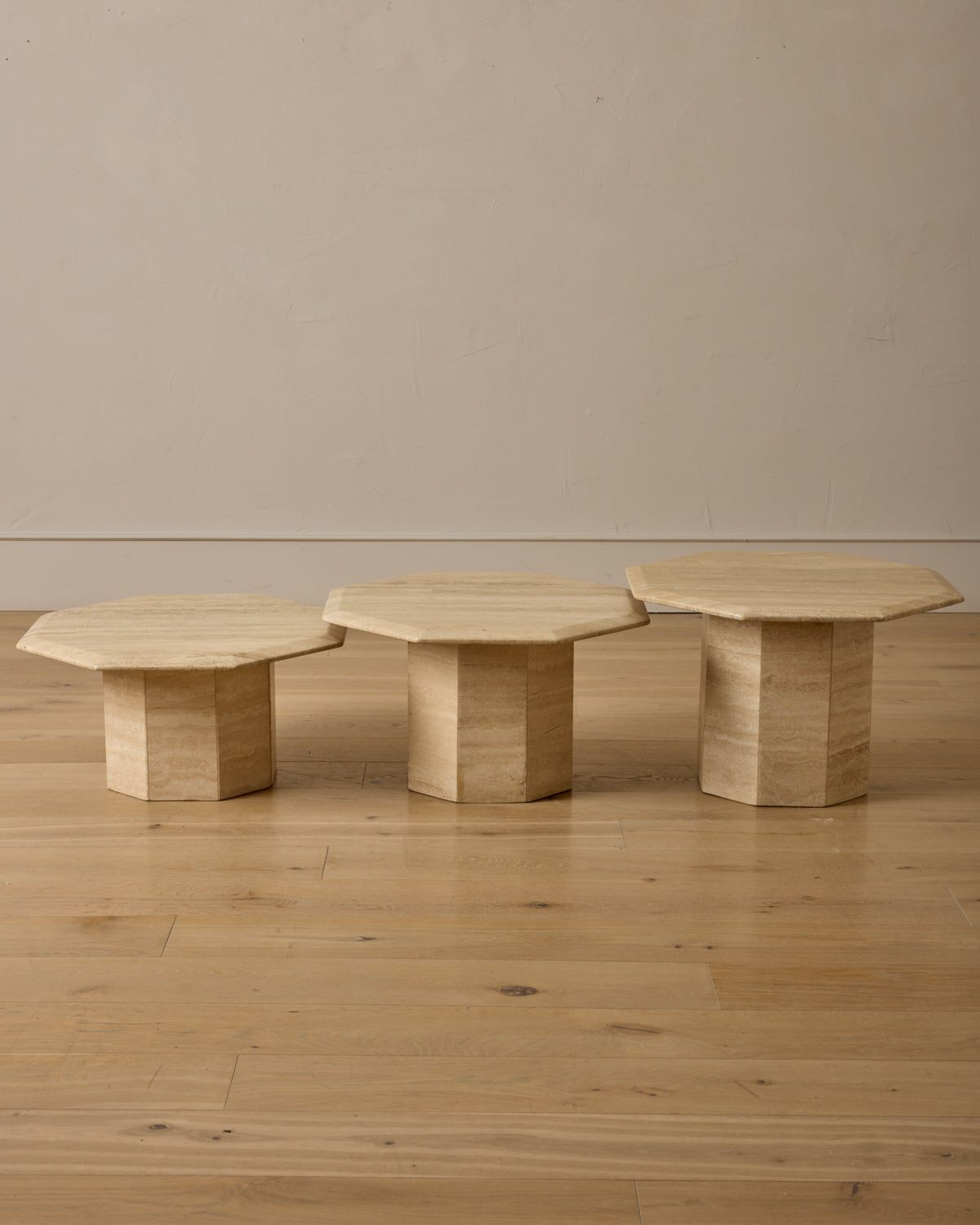 Travertine Nesting Tables - Set of 3