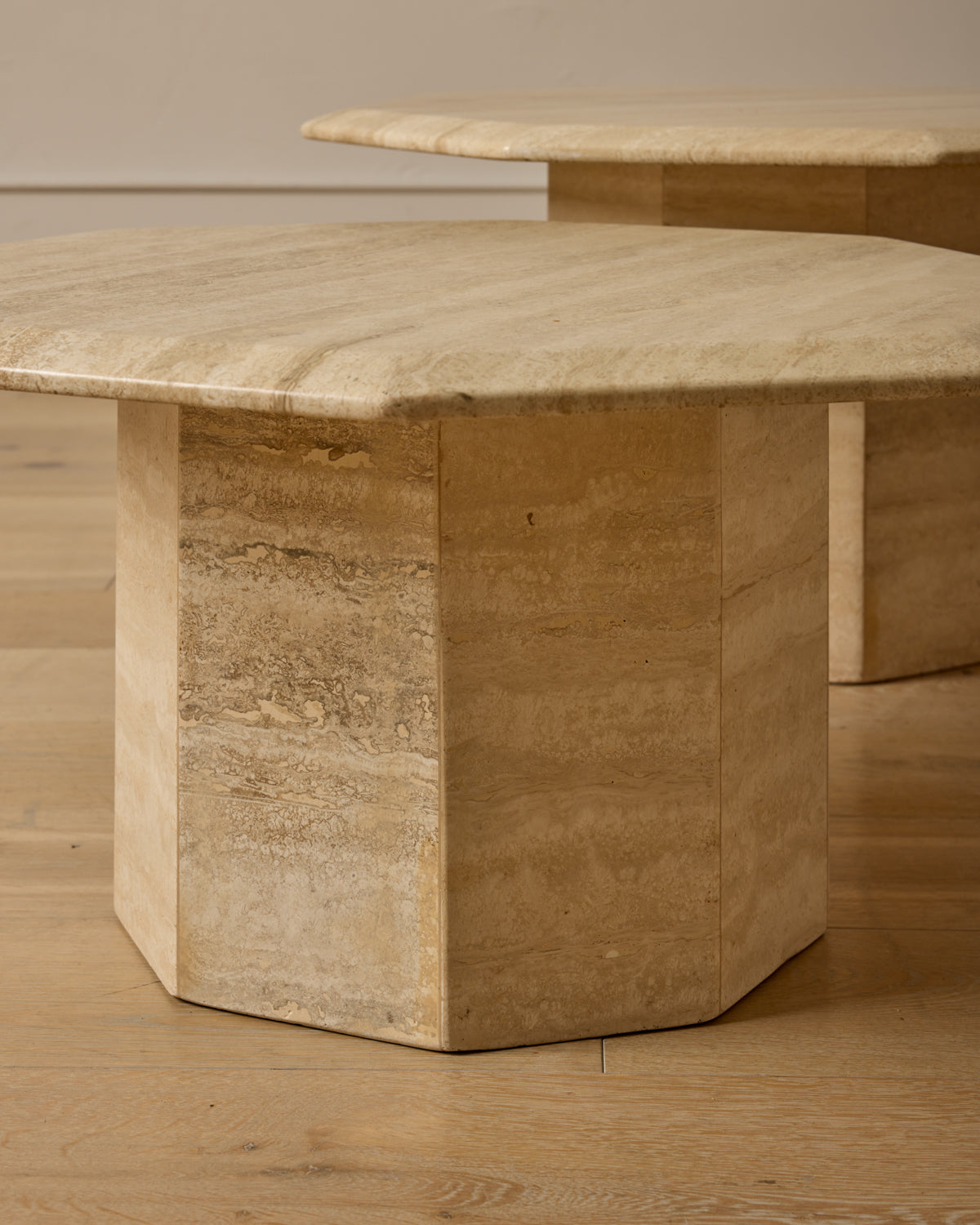 Travertine Nesting Tables - Set of 3