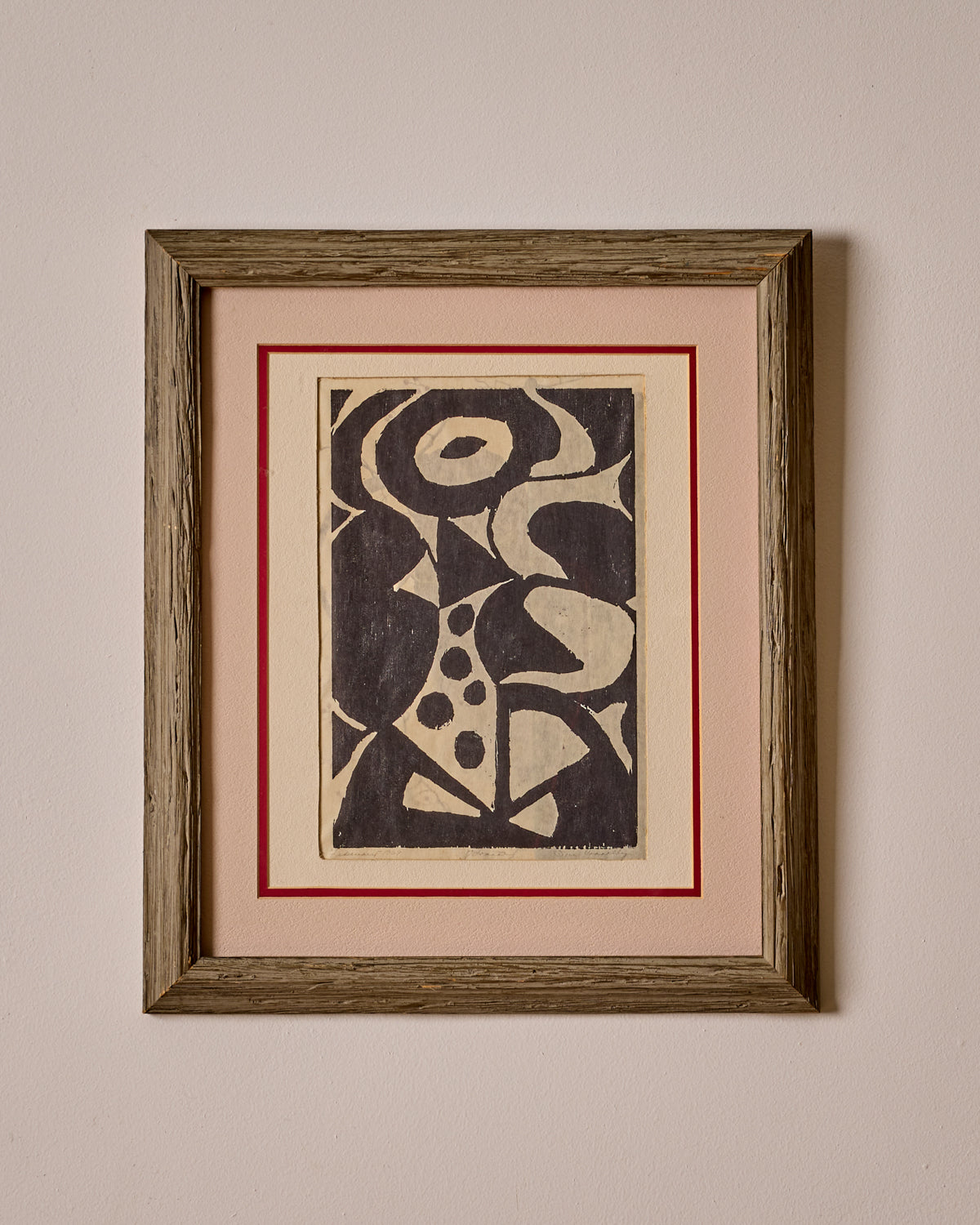 1960s Abstract Woodblock