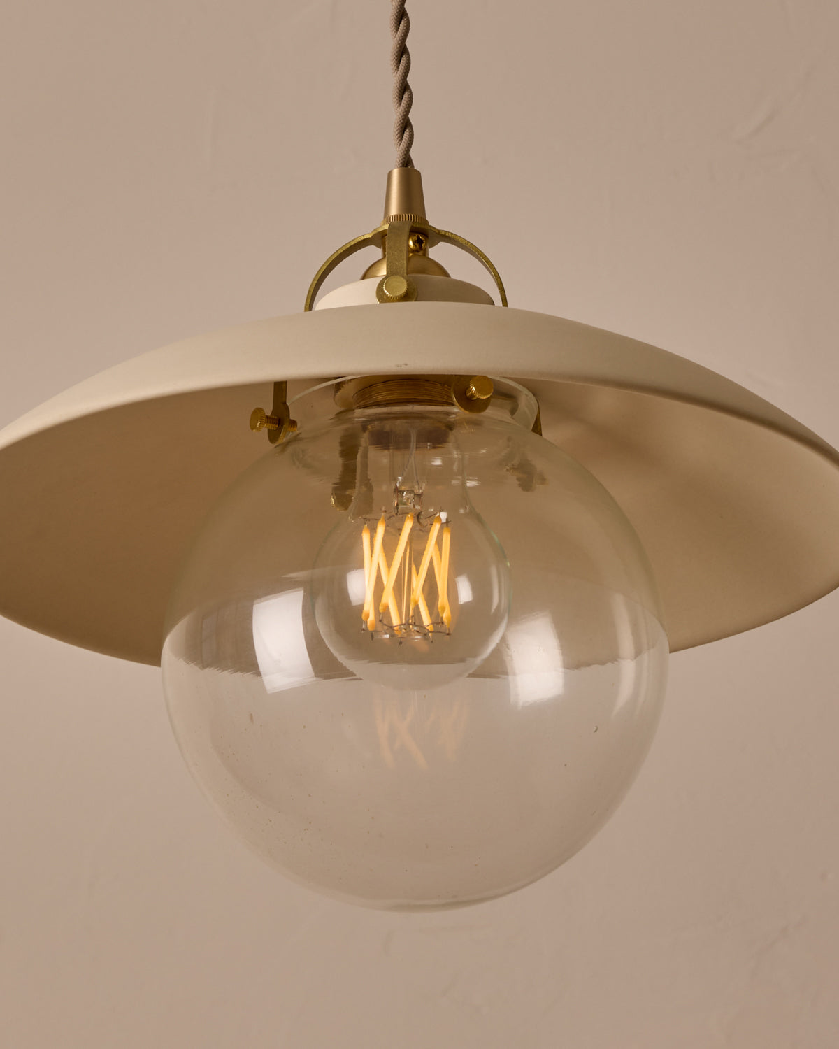 #shade-finish_biscuit ceramic #Cord-Color---Glass_Beige Cord - Clear Globe