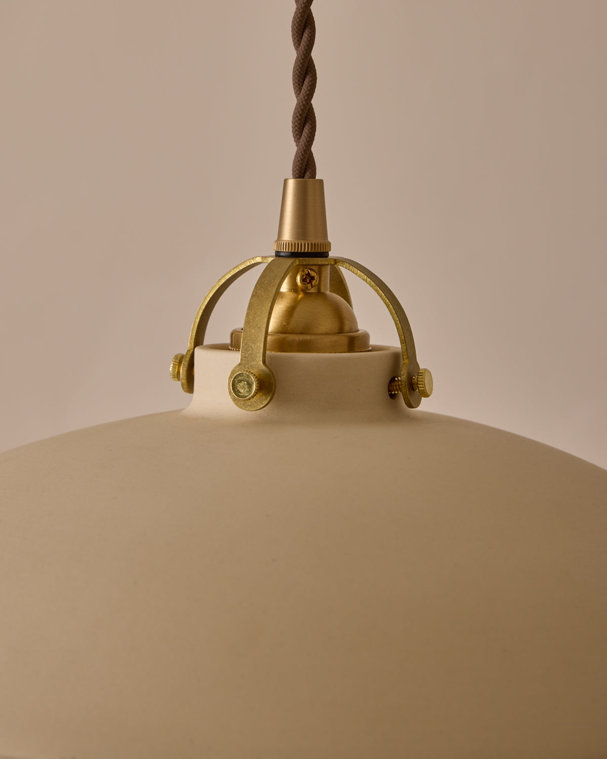 #shade-finish_biscuit ceramic #Cord-Color---Glass_Brown Cord - Clear Globe