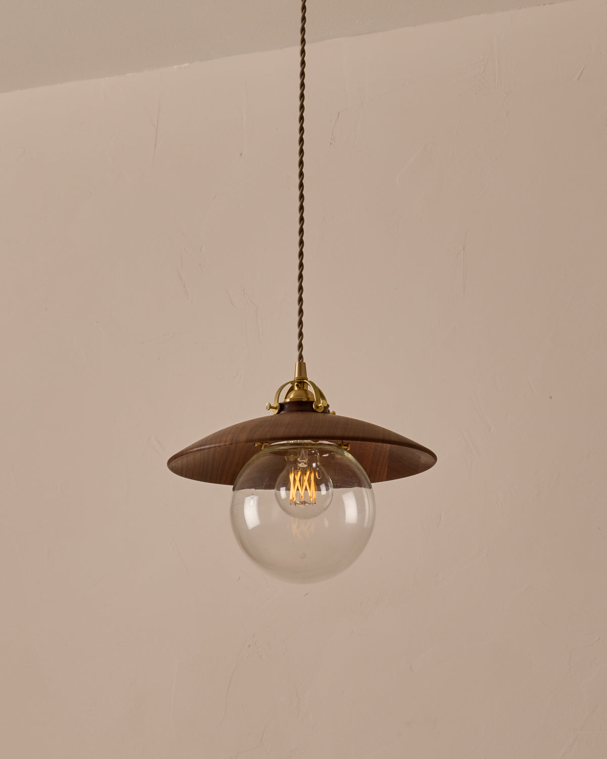 #shade-finish_black walnut #Cord-Color---Glass_Beige Cord - Clear Globe