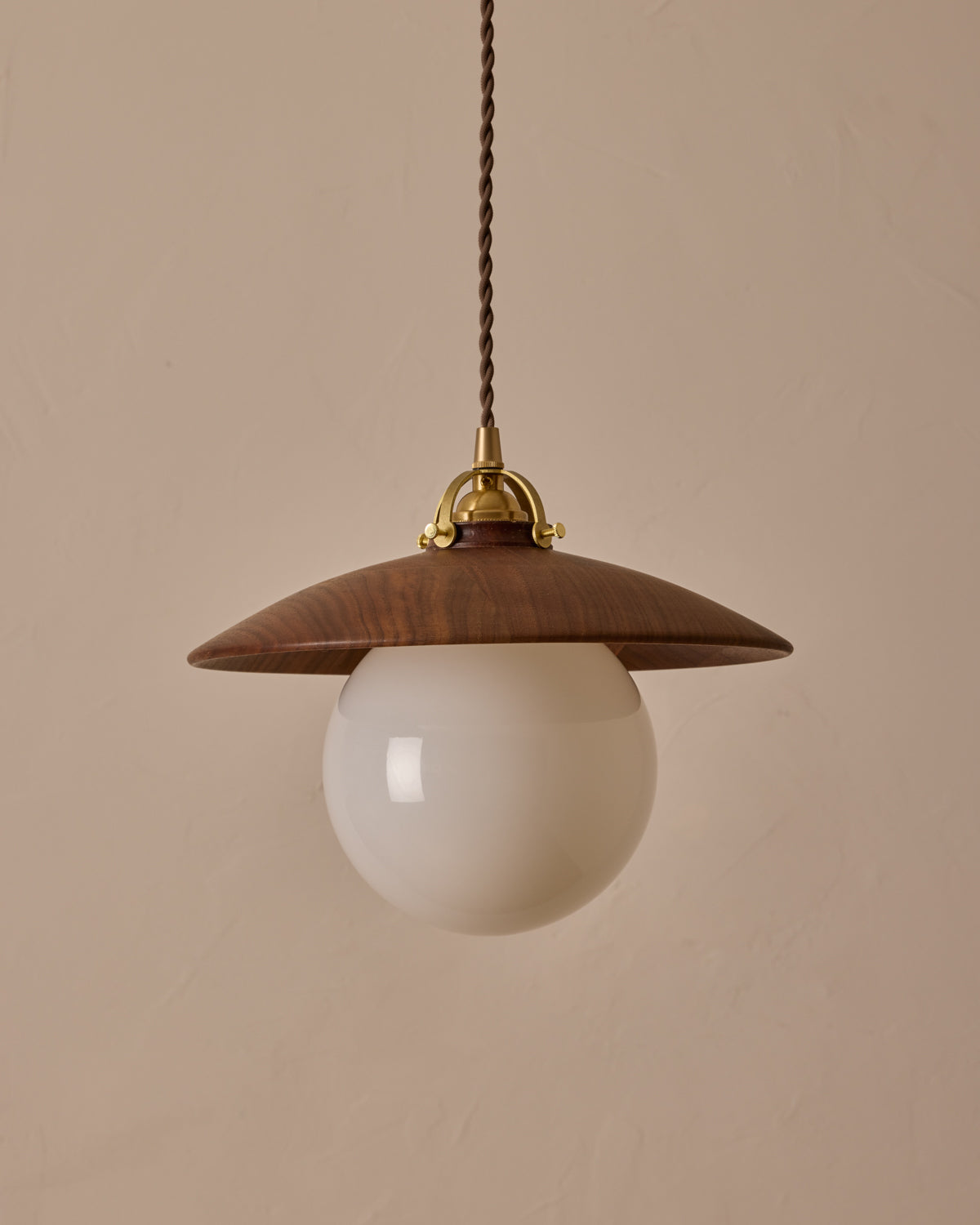 #shade-finish_black walnut #Cord-Color---Glass_Brown Cord - White Globe