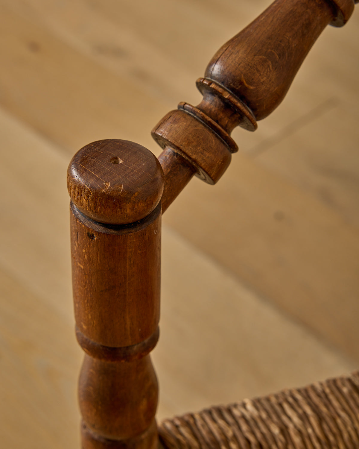 Bobbin Triangular Armchair with Curved Crest