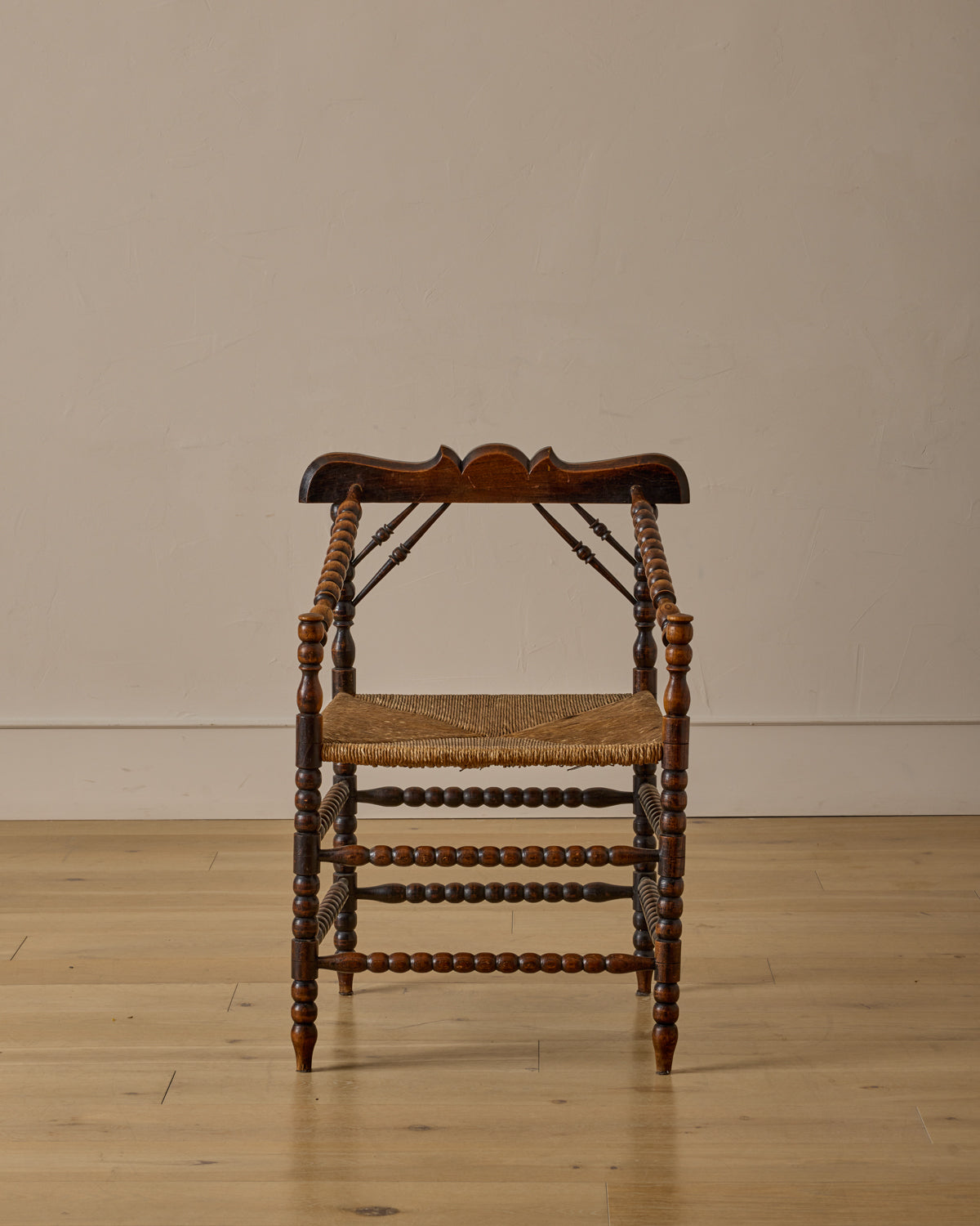 Bobbin Armchair with Carved Crest