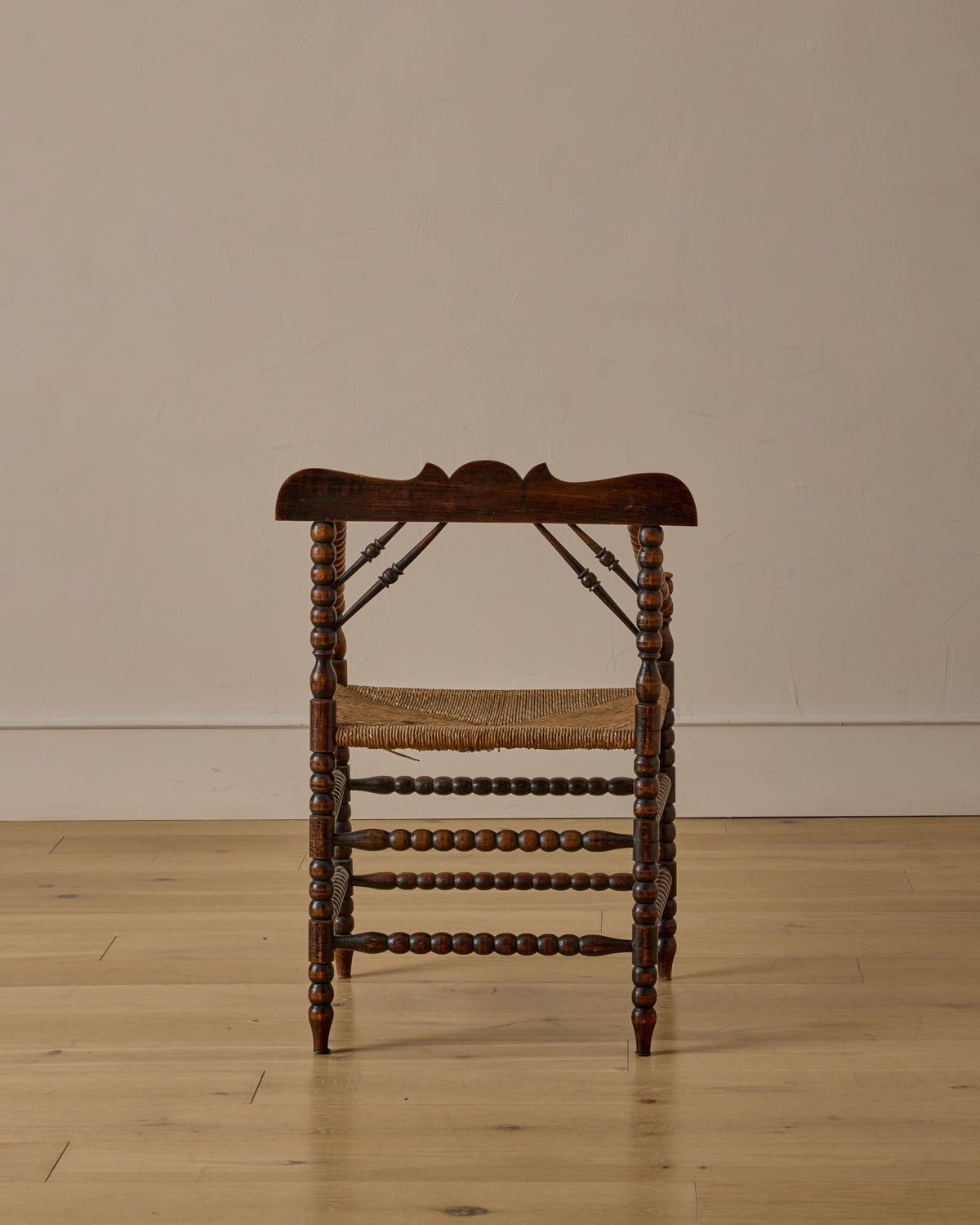 Bobbin Armchair with Carved Crest