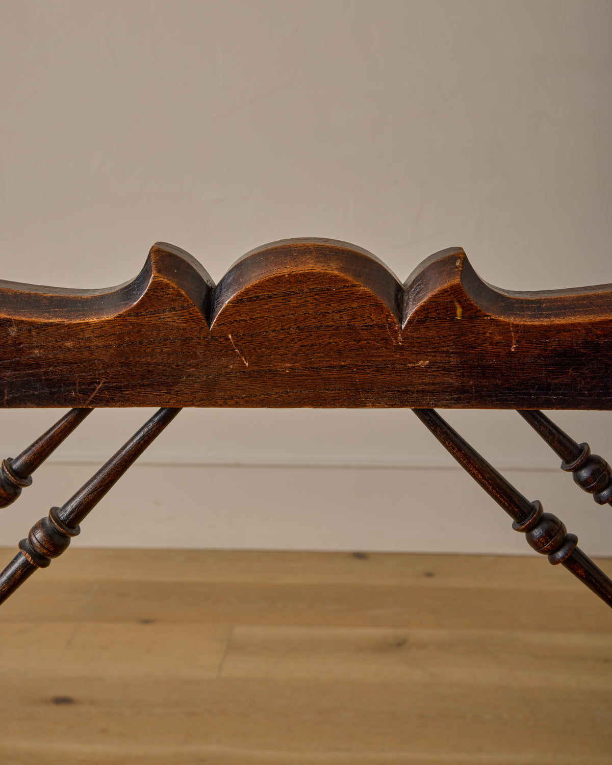 Bobbin Armchair with Carved Crest