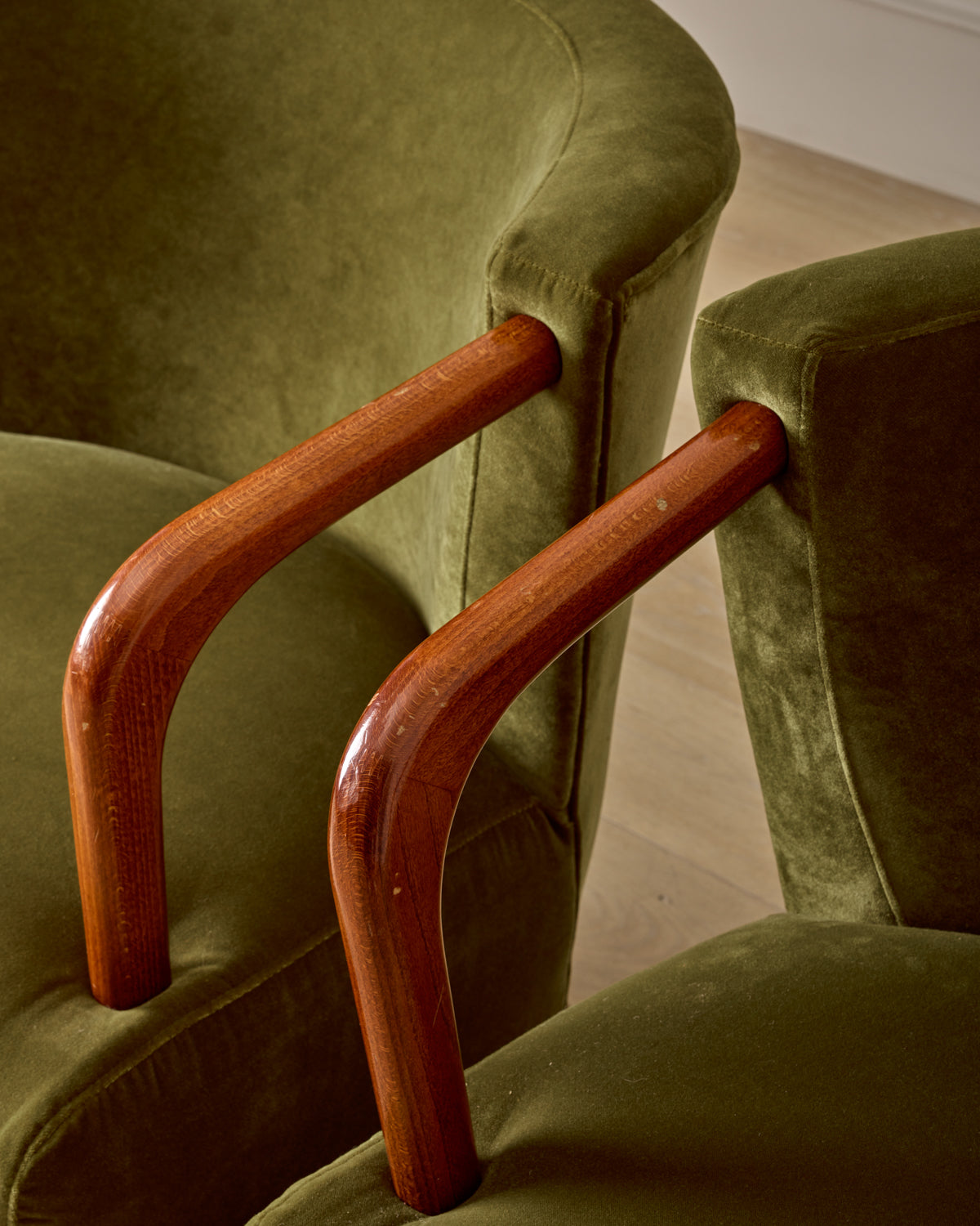 Pair of Beech Frame Easy Chairs