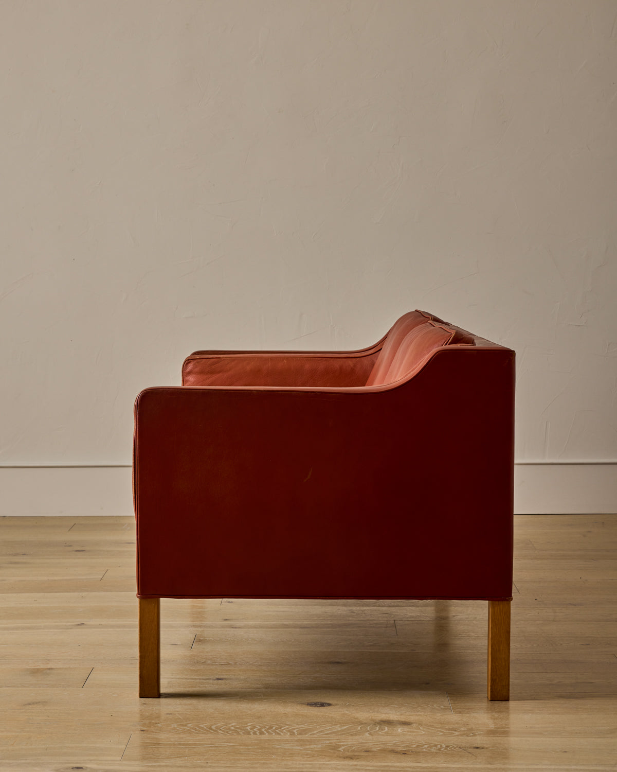 Red 2-Seater Leather Sofa