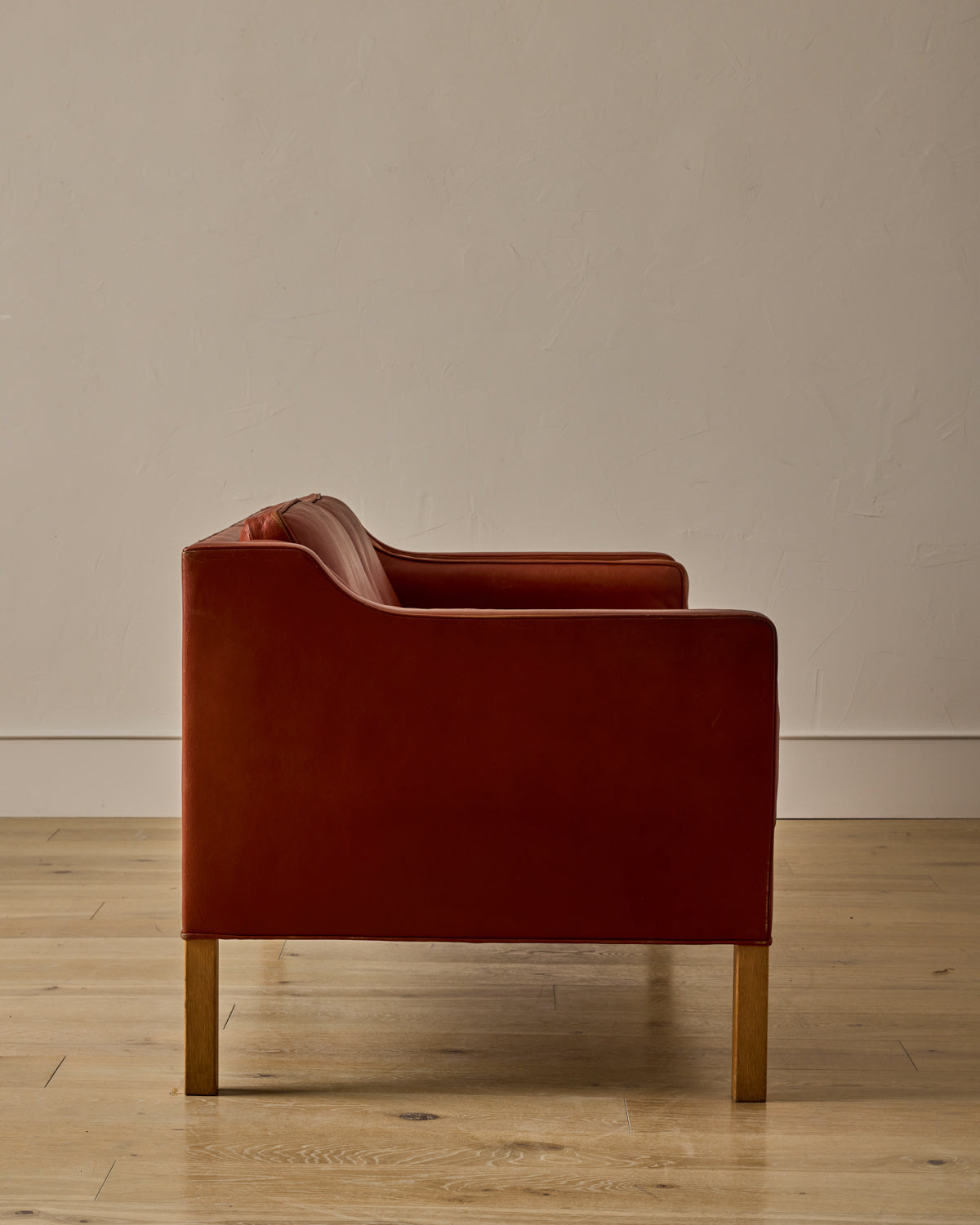 Red 2-Seater Leather Sofa