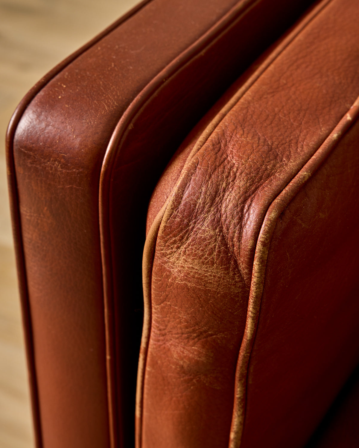 Red 2-Seater Leather Sofa