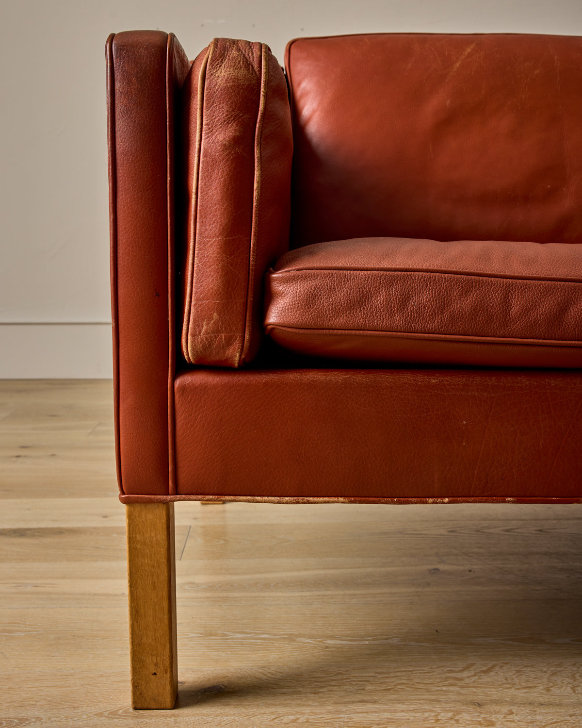 Red 2-Seater Leather Sofa