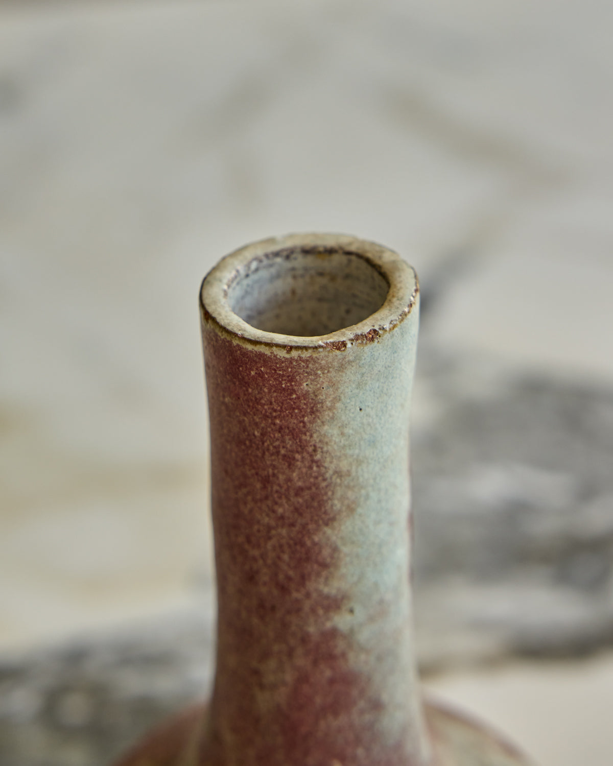 Slender Neck Red + Blue Vase