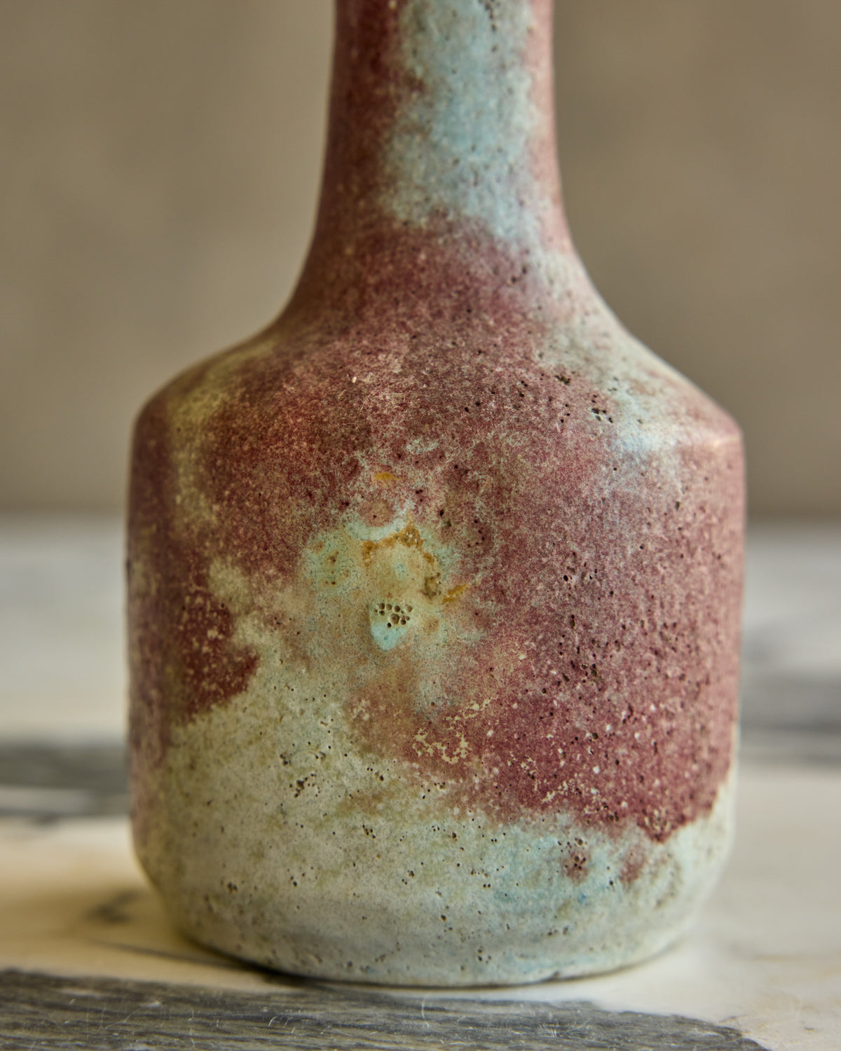 Slender Neck Red + Blue Vase