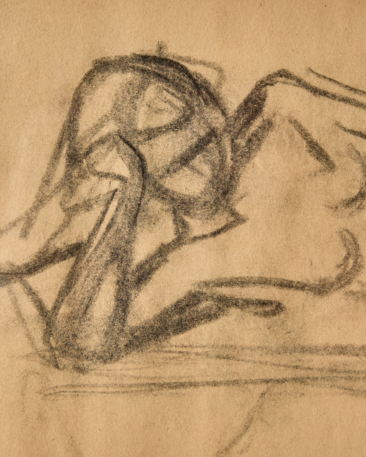 Charcoal Figure Study - Laying