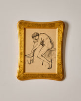 Figure on Stool in Charcoal