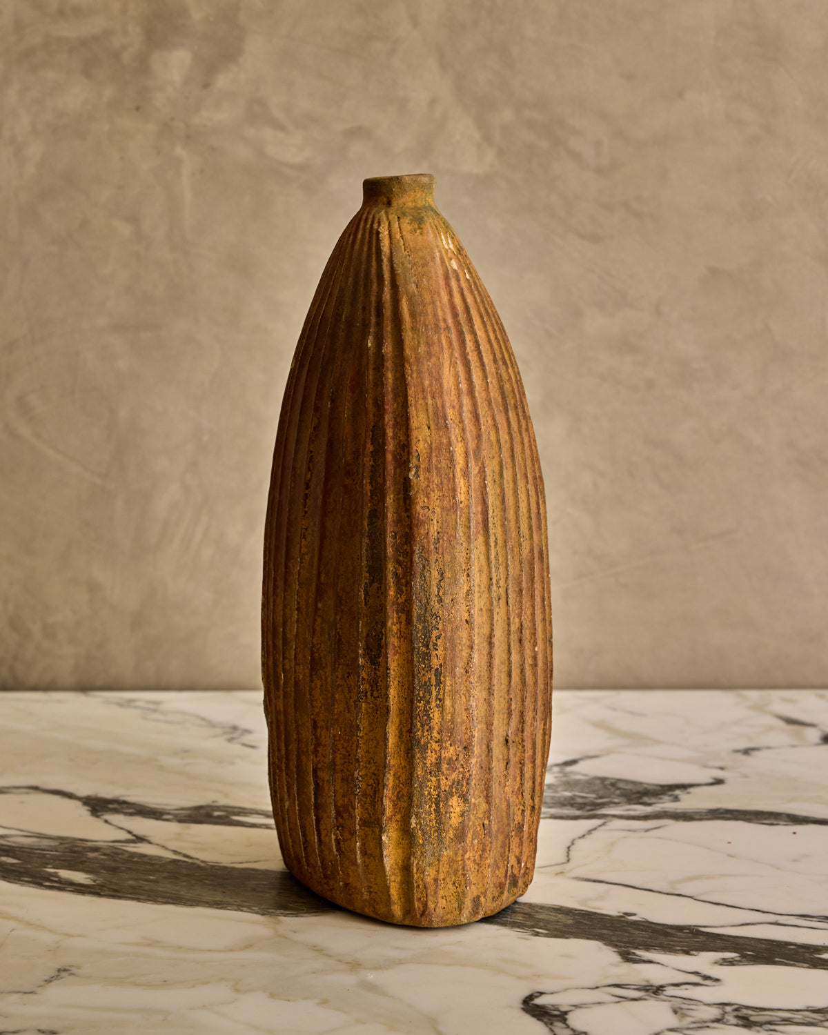 Large Fluted Ceramic Vase