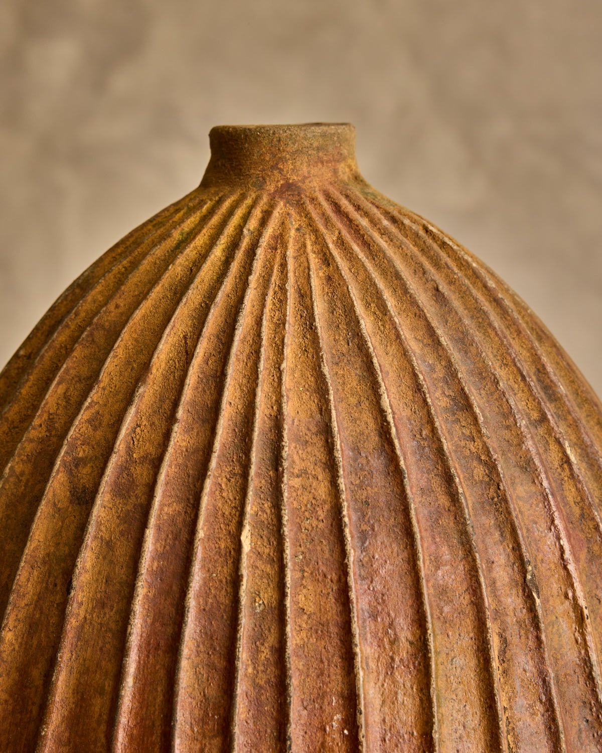 Large Fluted Ceramic Vase