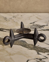 Pair of Black Iron Candle Holders