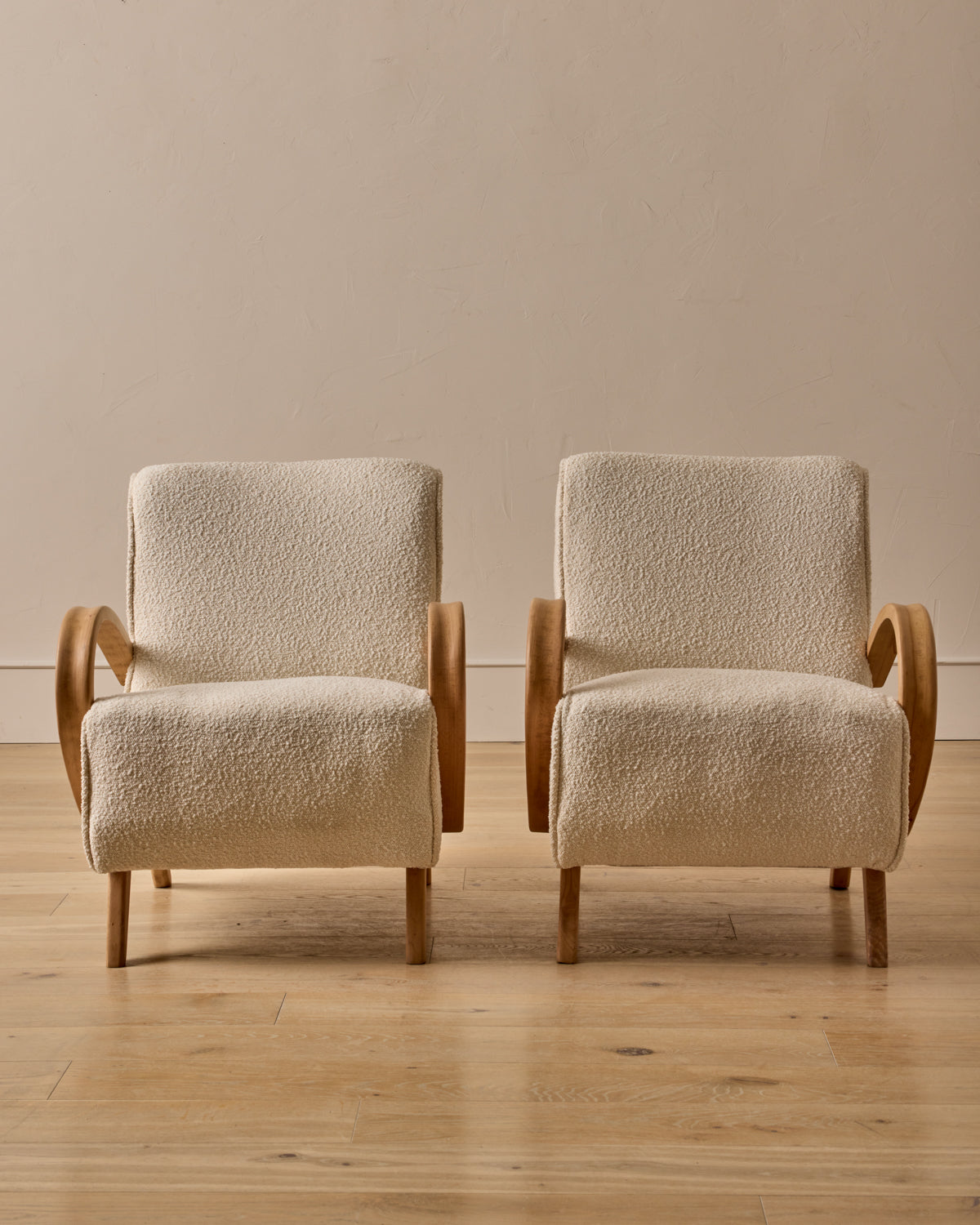 Pair of Boucle Lounge Chairs