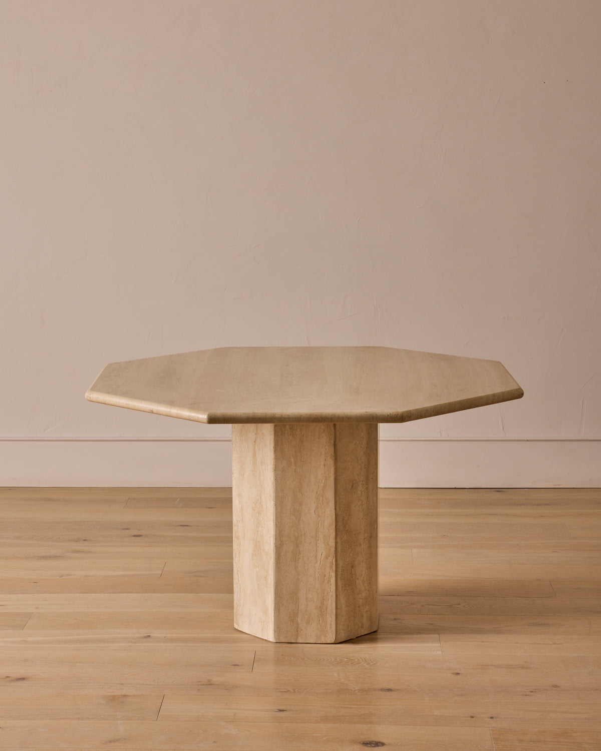 Octagon Travertine Dining Table