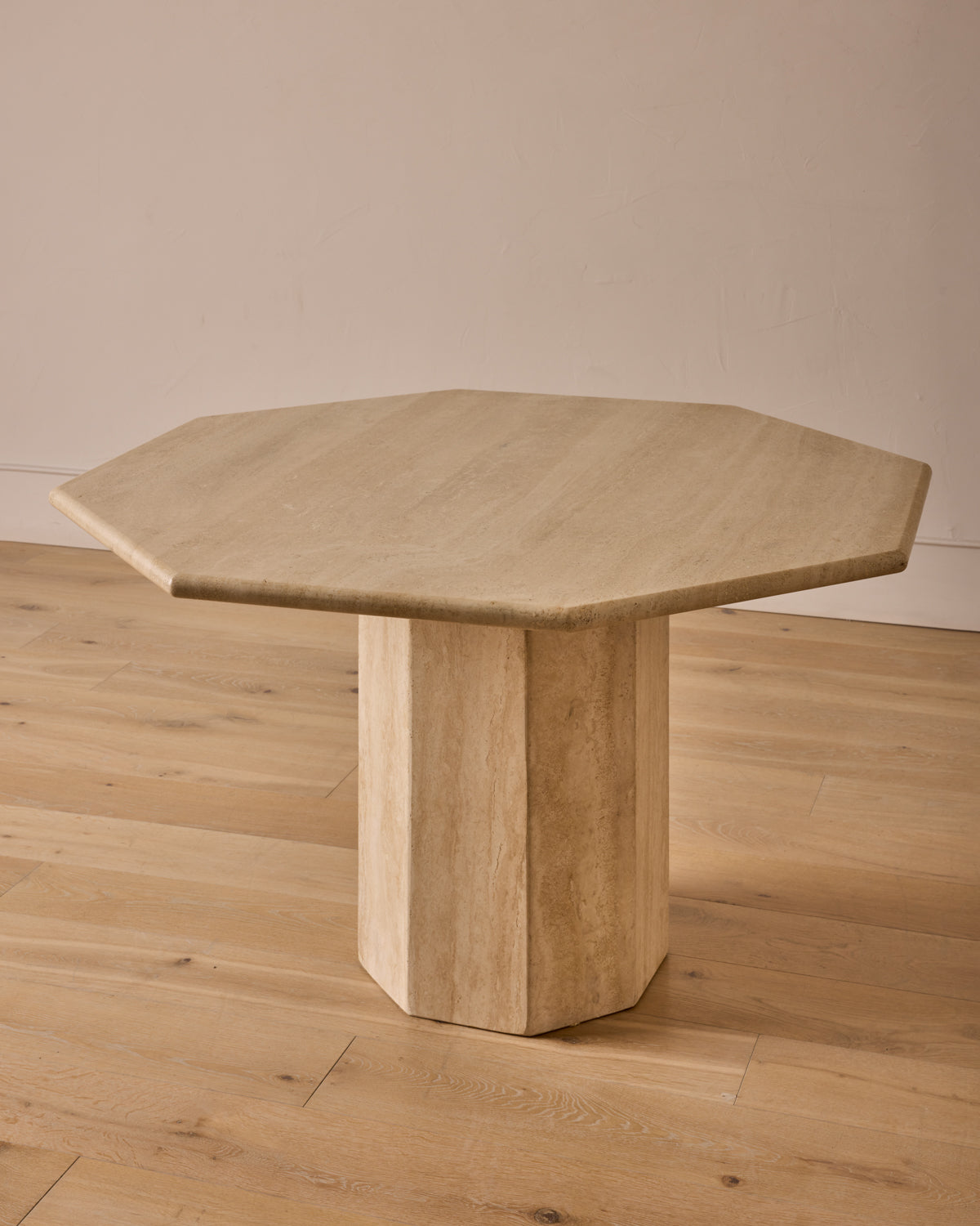Octagon Travertine Dining Table