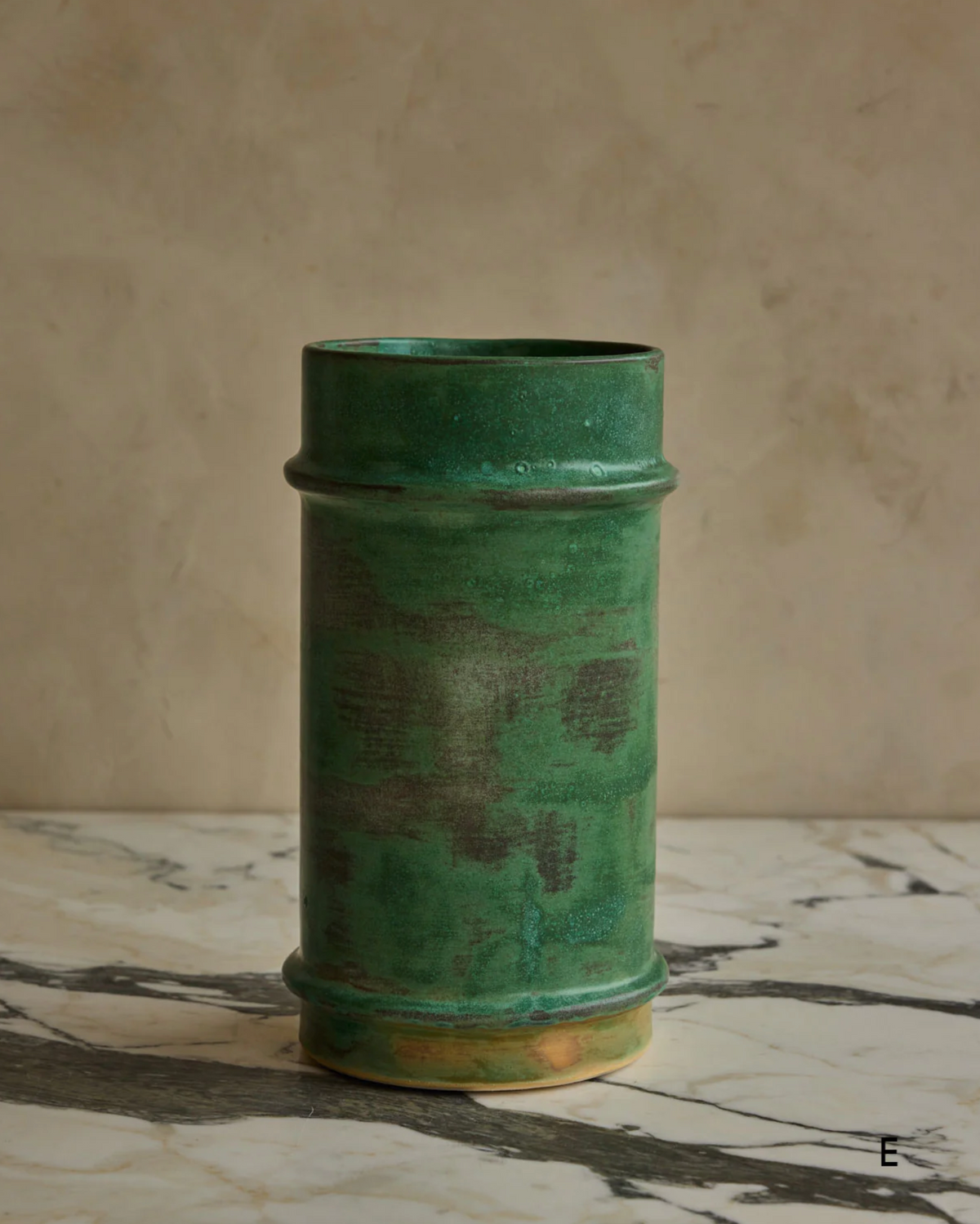 Hand Built Ceramic Ridge Vessel in Copper