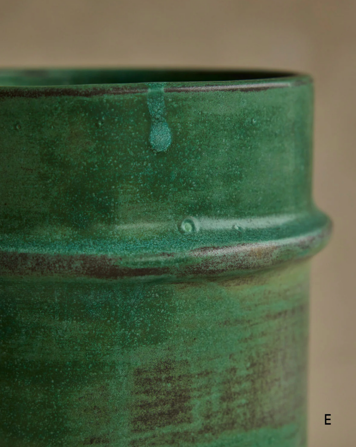 Hand Built Ceramic Ridge Vessel in Copper