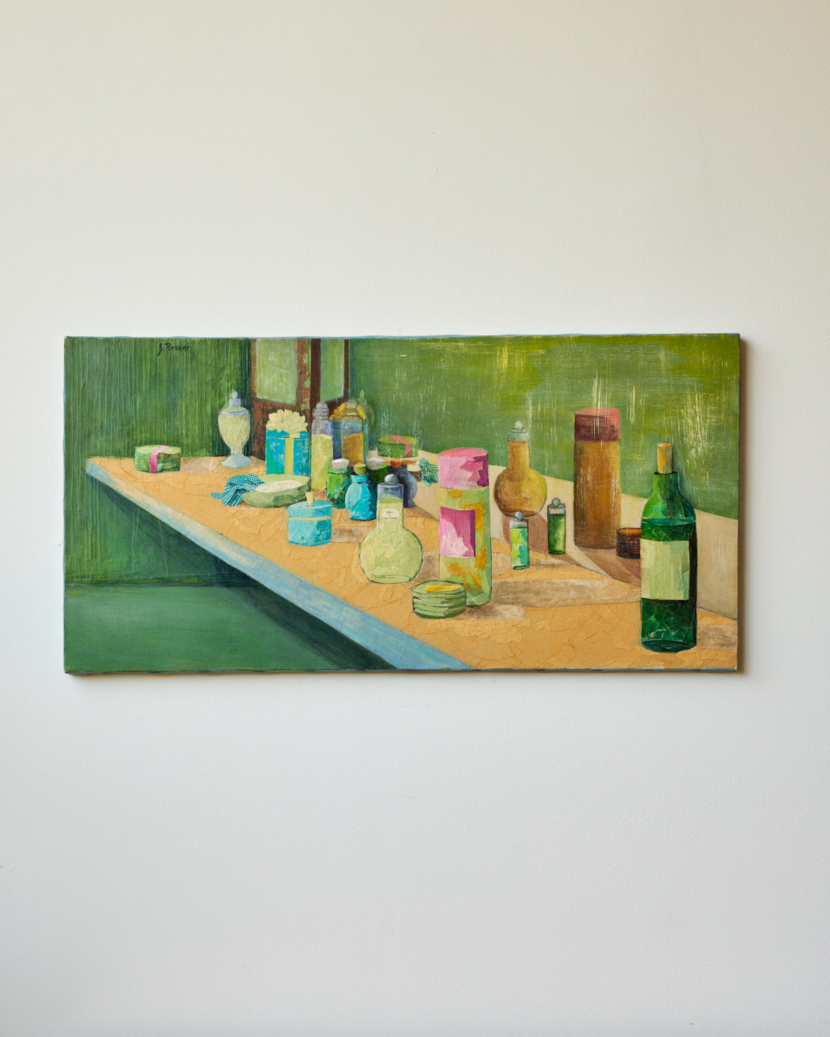 Vanity Bottles Collage Painting