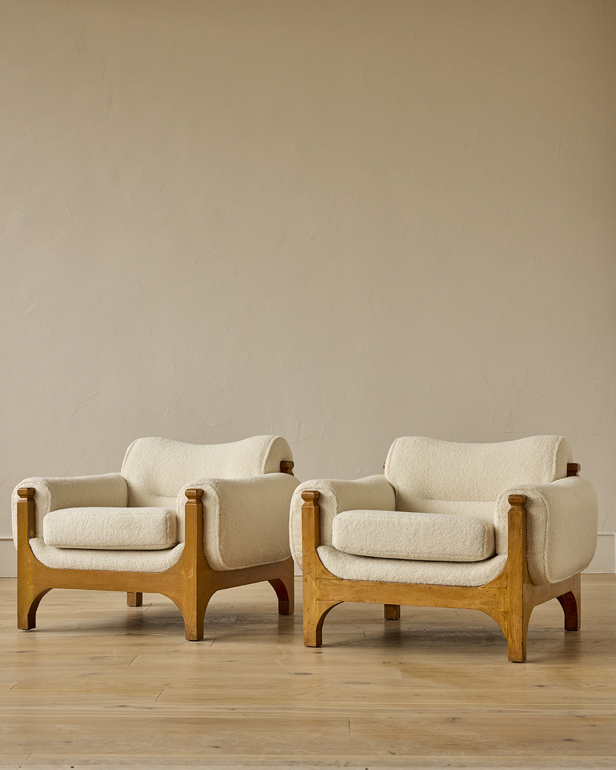 Pair of Ivory Teddy Lounge Chairs