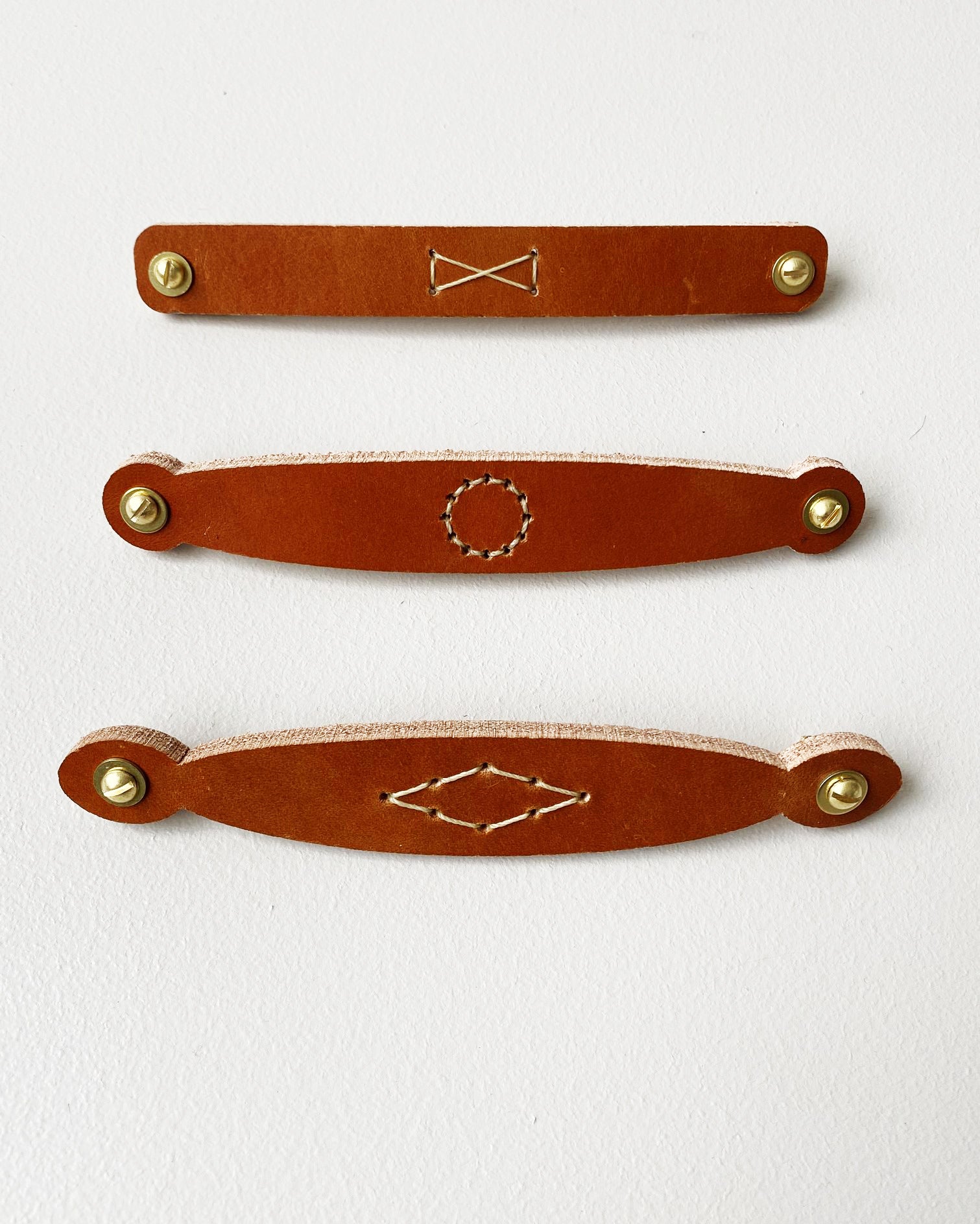 Leather Hardware Pulls - Tan