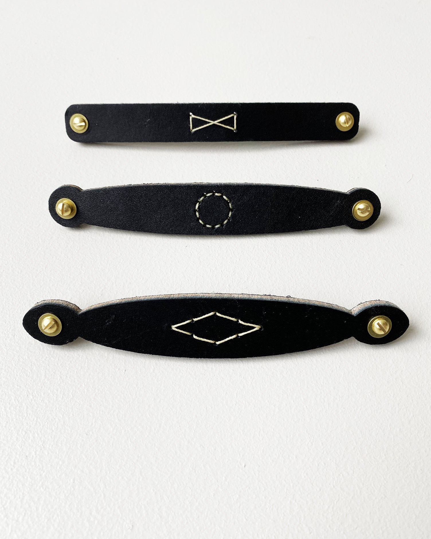 Leather Hardware Pulls - Black