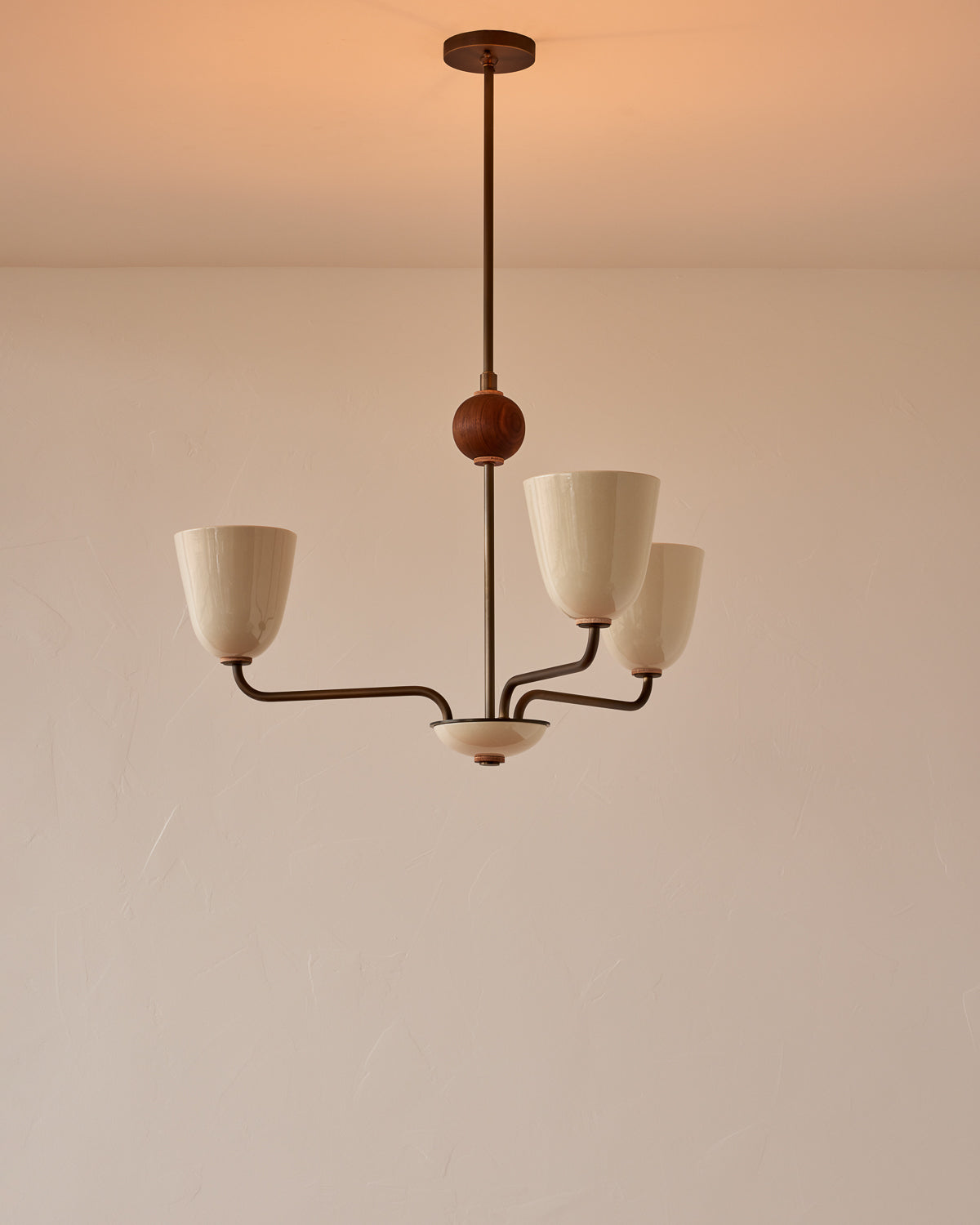 Lola Chandelier - Three Arm - Antique Brass