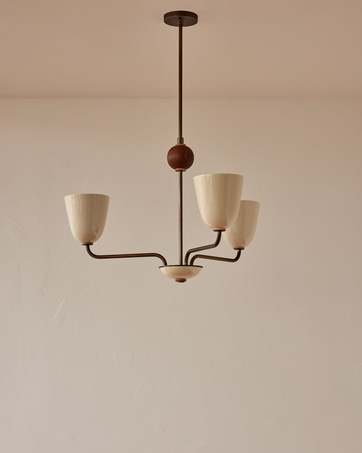 Lola Chandelier - Three Arm - Antique Brass