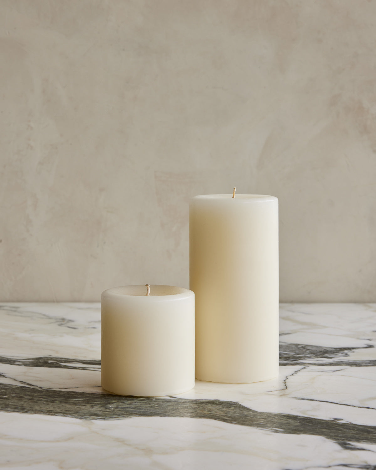 Shell White Pillar Candles