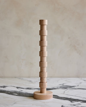 Tall modern maple Franc wooden candle holder