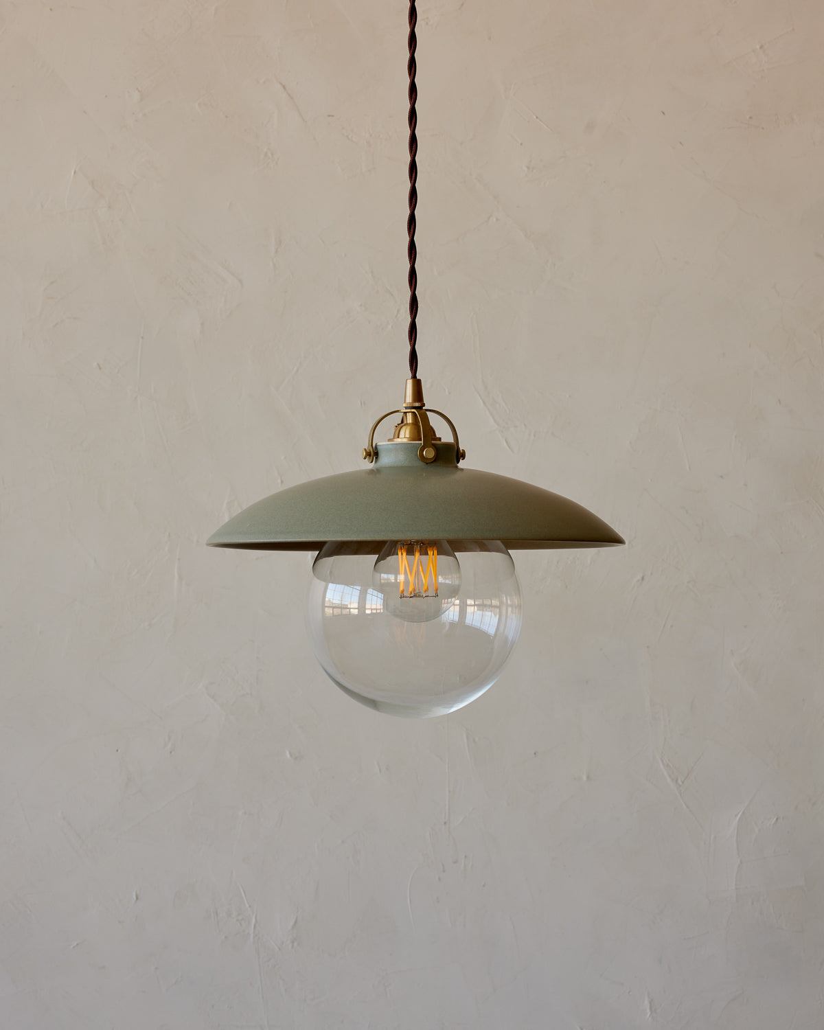 Edmund Pendant Light - 11" Olivine Ceramic