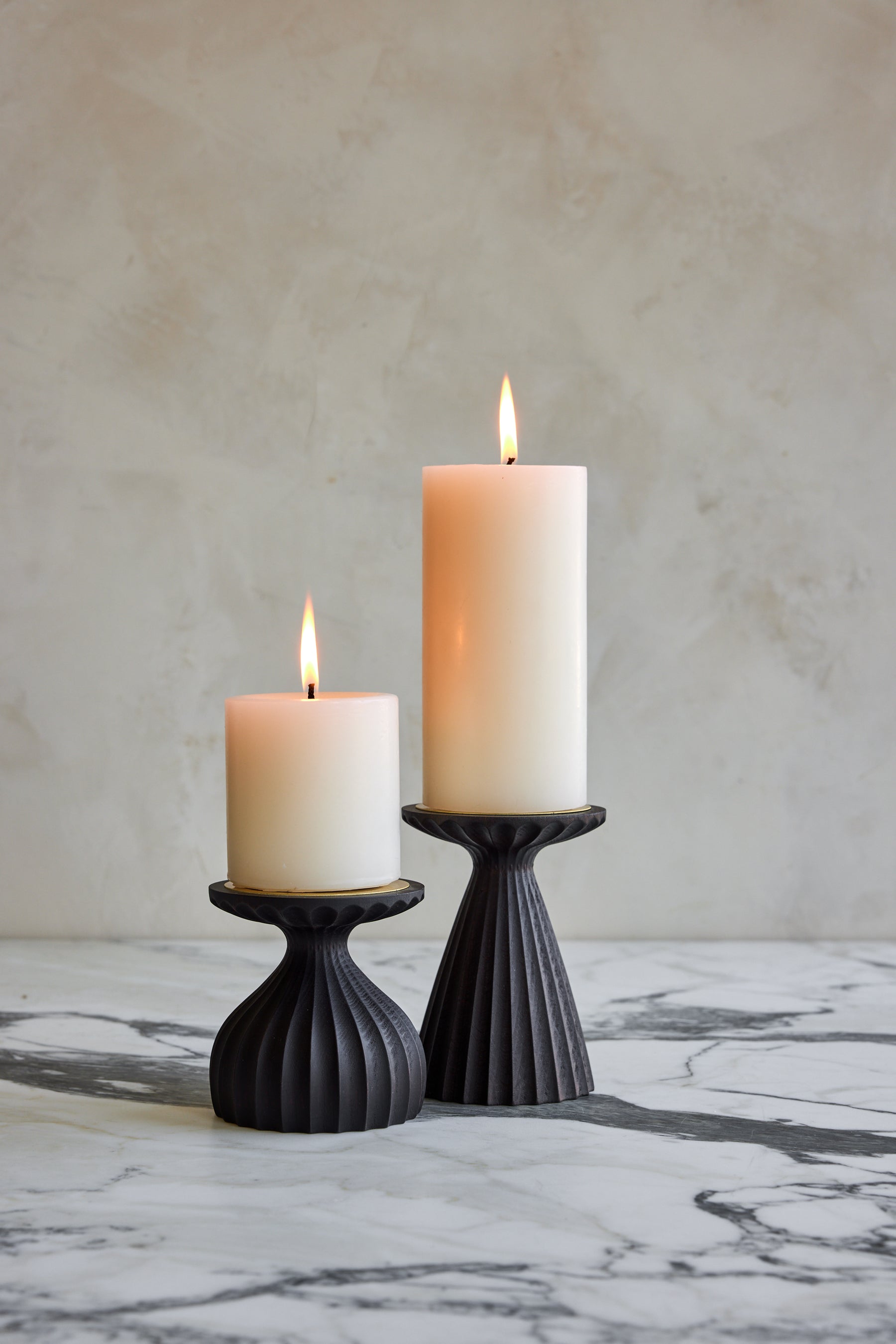 Shell White Pillar Candles