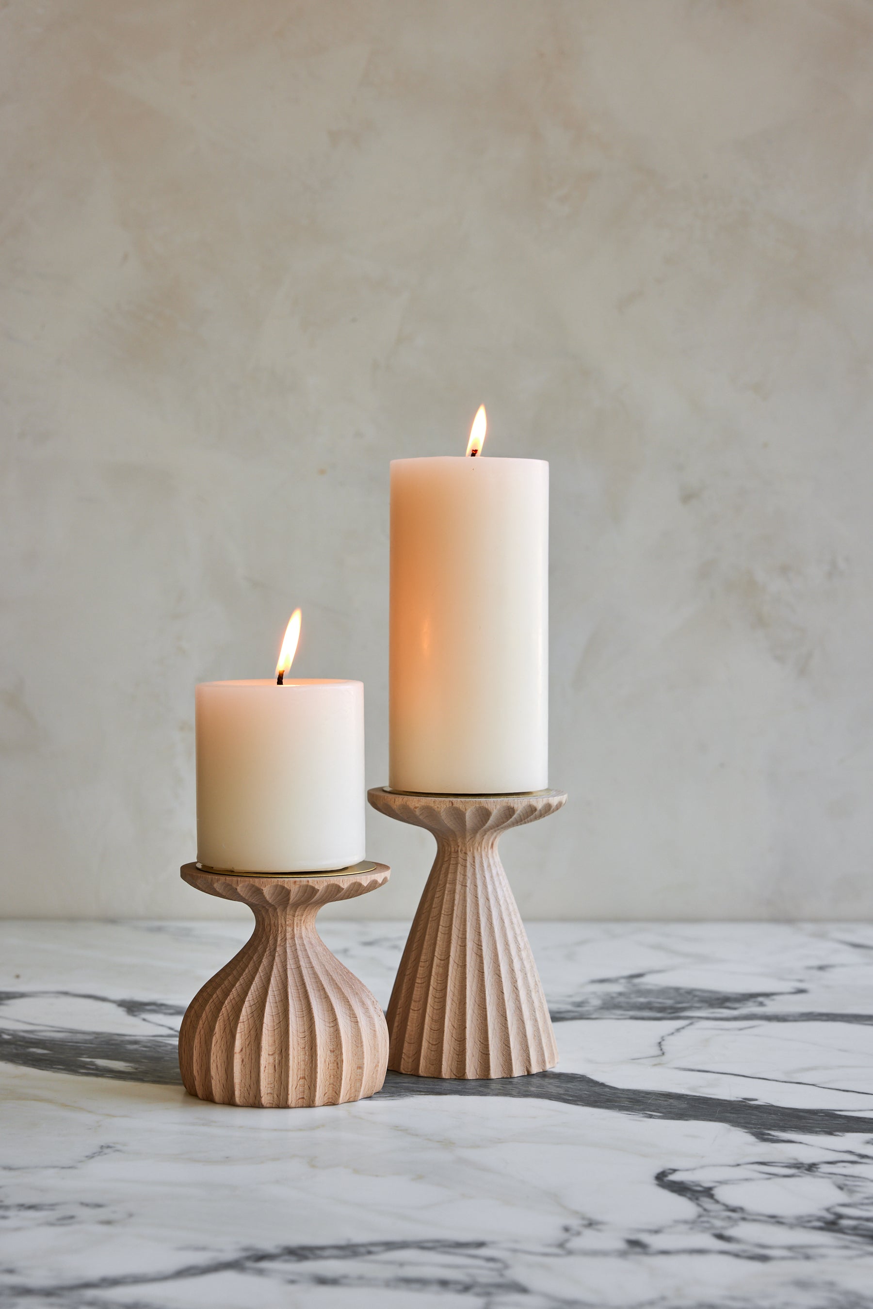 Shell White Pillar Candles