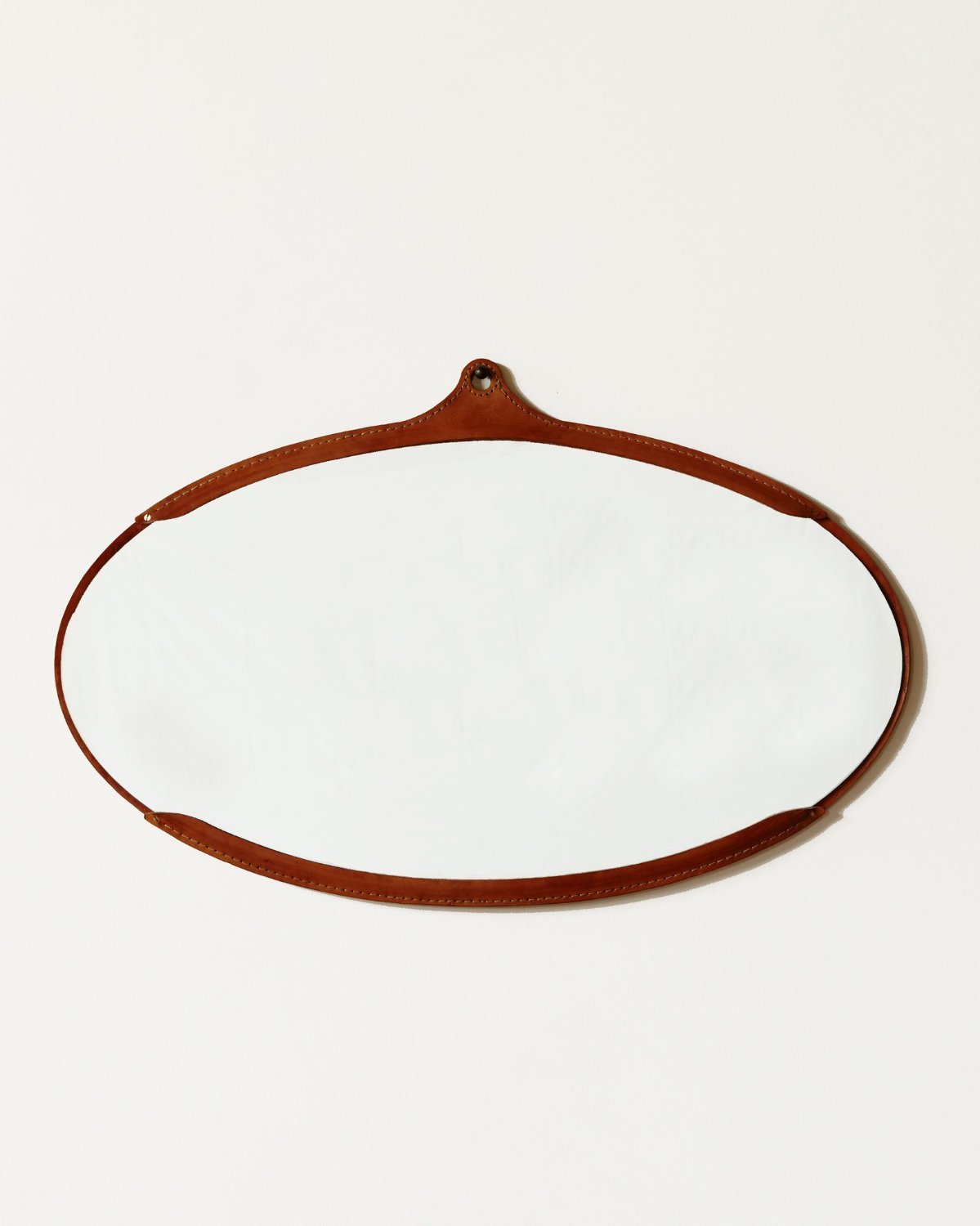 Lostine Fairmount wide oval leather mirror