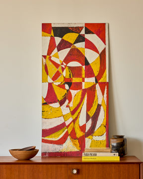 Tall Abstract in Orange + Yellow